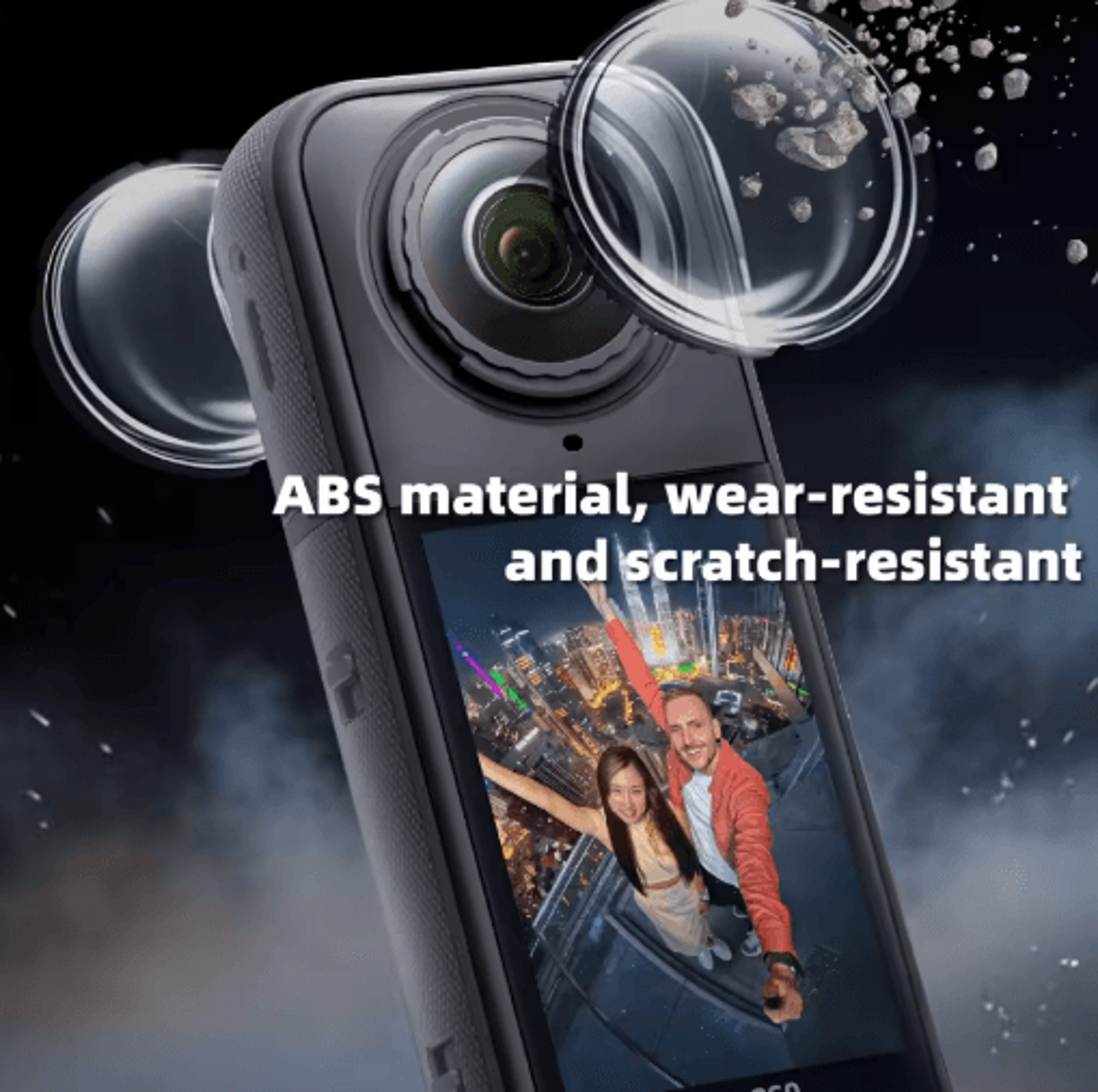 clear lens guards for insta360 x3 x4 x5 – removable protective cover set
