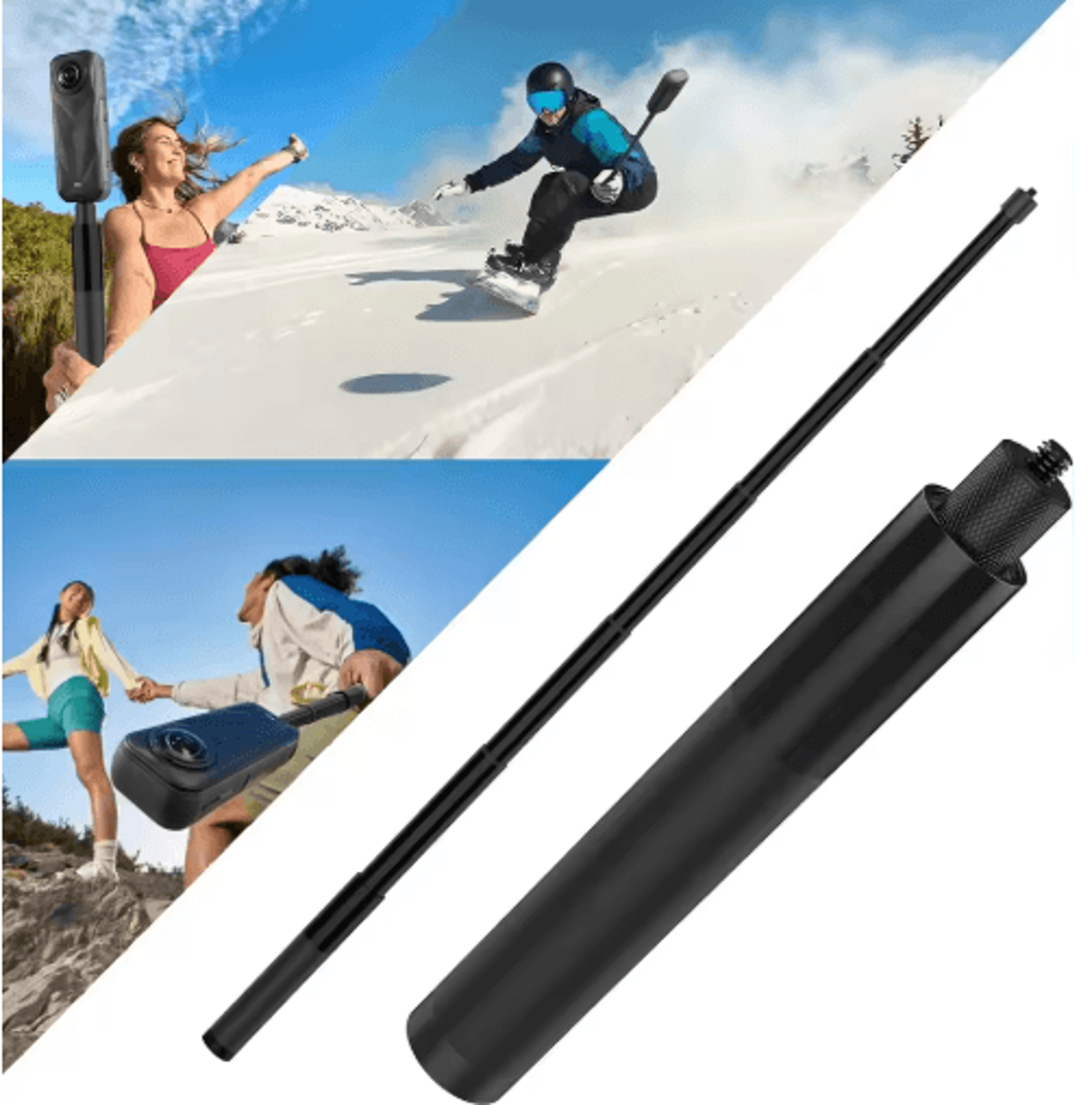 70cm invisible selfie stick – compact extension pole for insta360 cameras