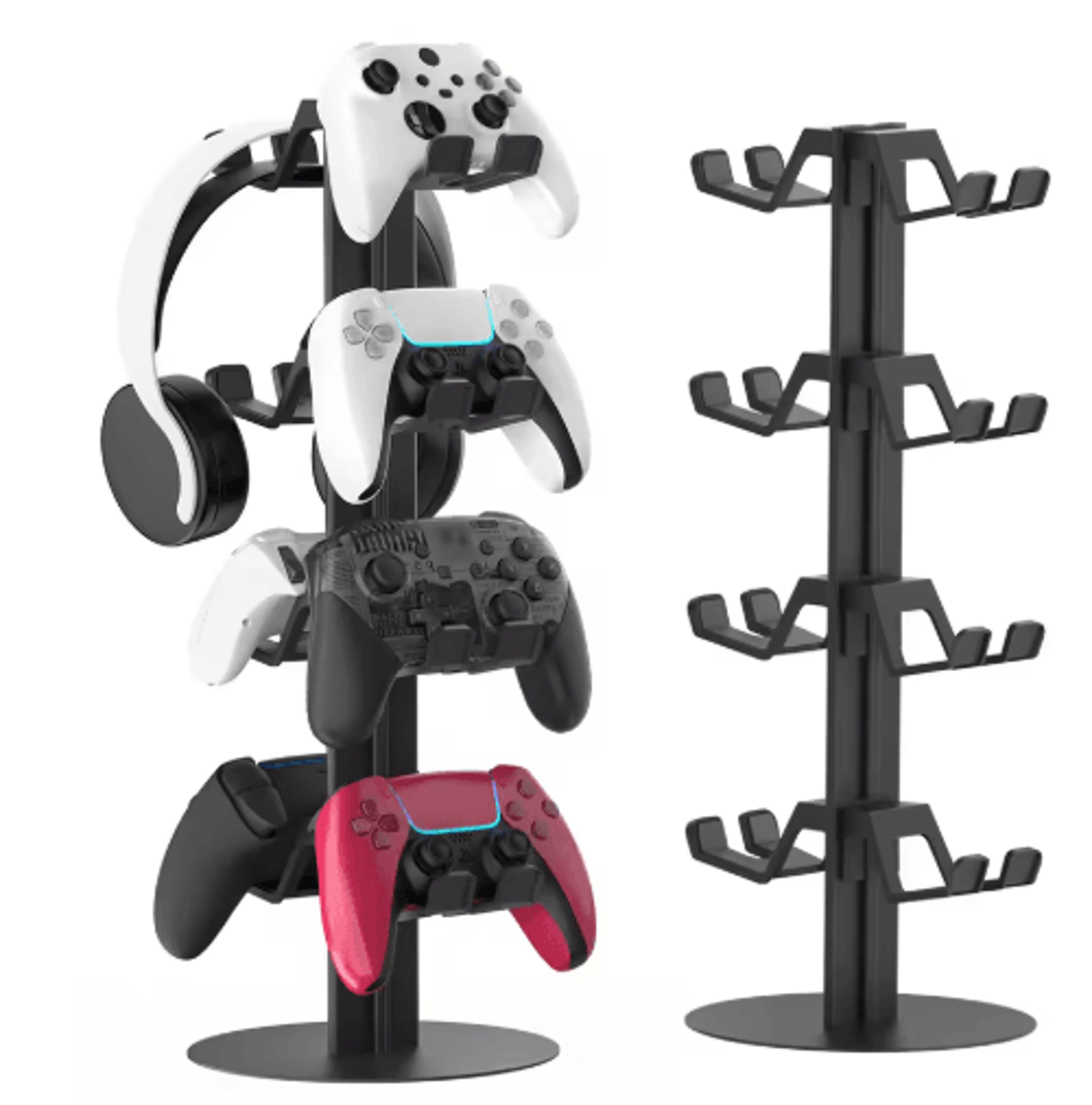 metal headset & controller stand – universal gaming accessory organizer