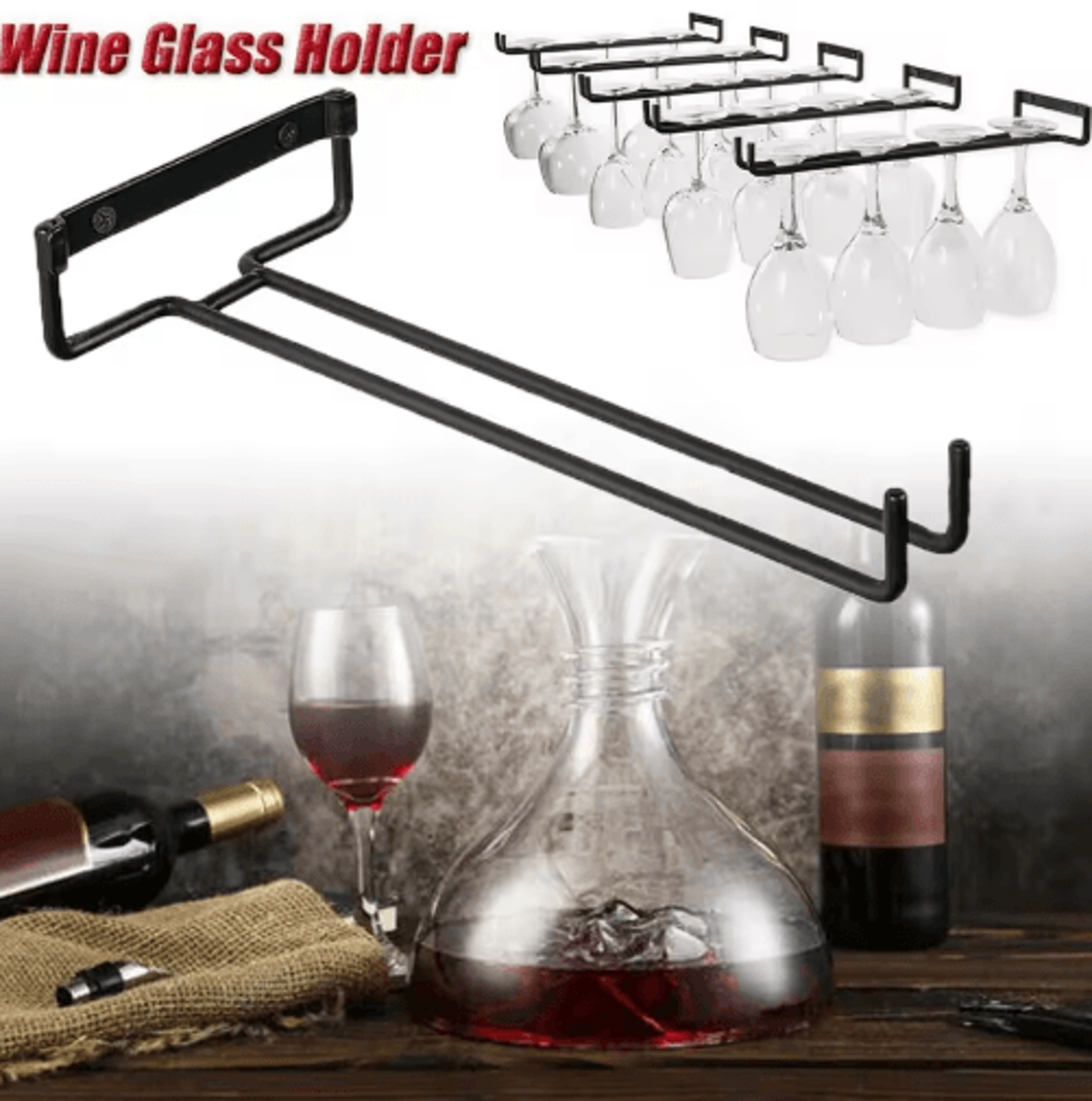 wall-mounted wine glass holder – space-saving stemware hanging rack