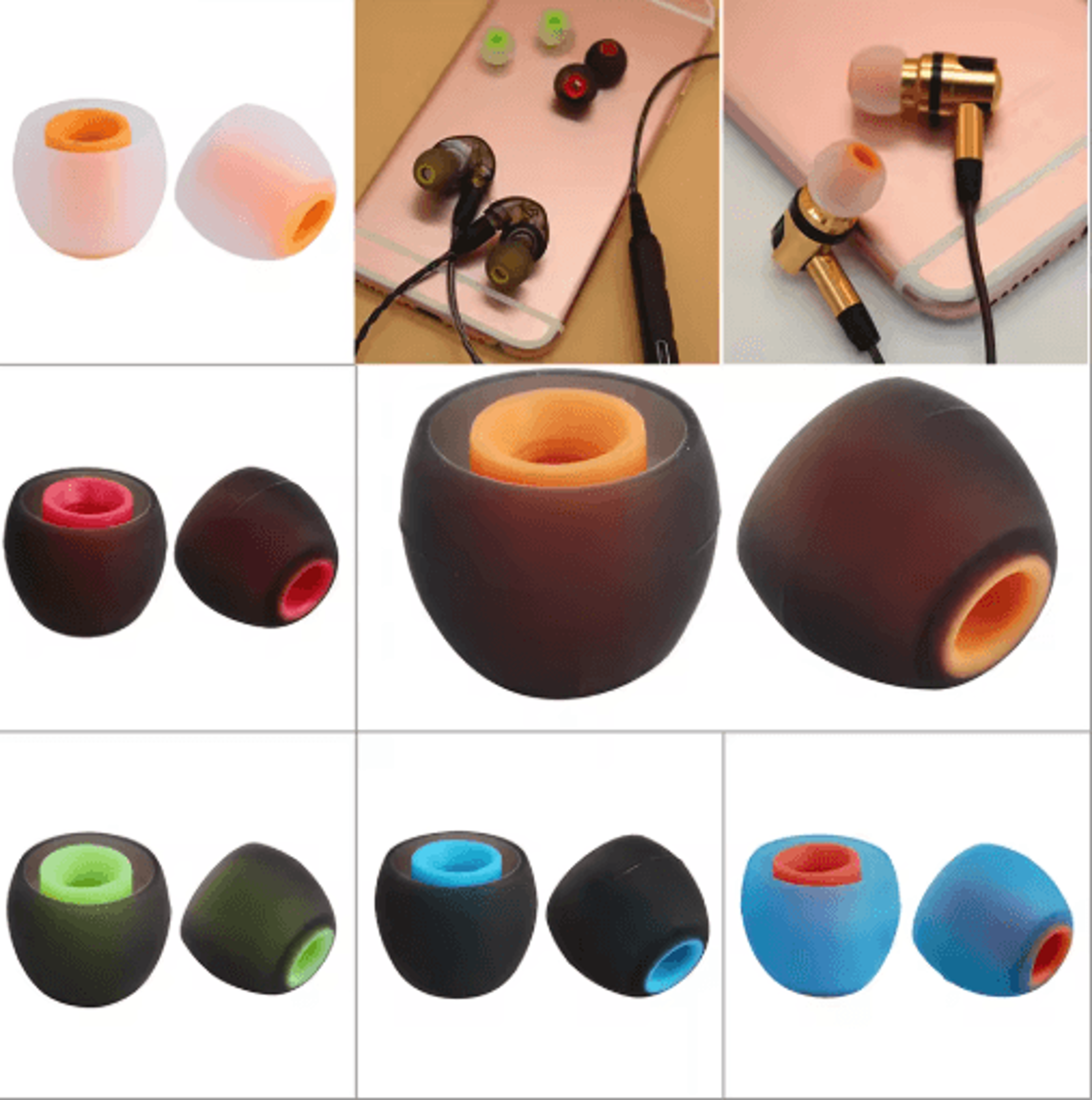 12pcs 3.8mm silicone earbud tips – universal in-ear headphone replacements