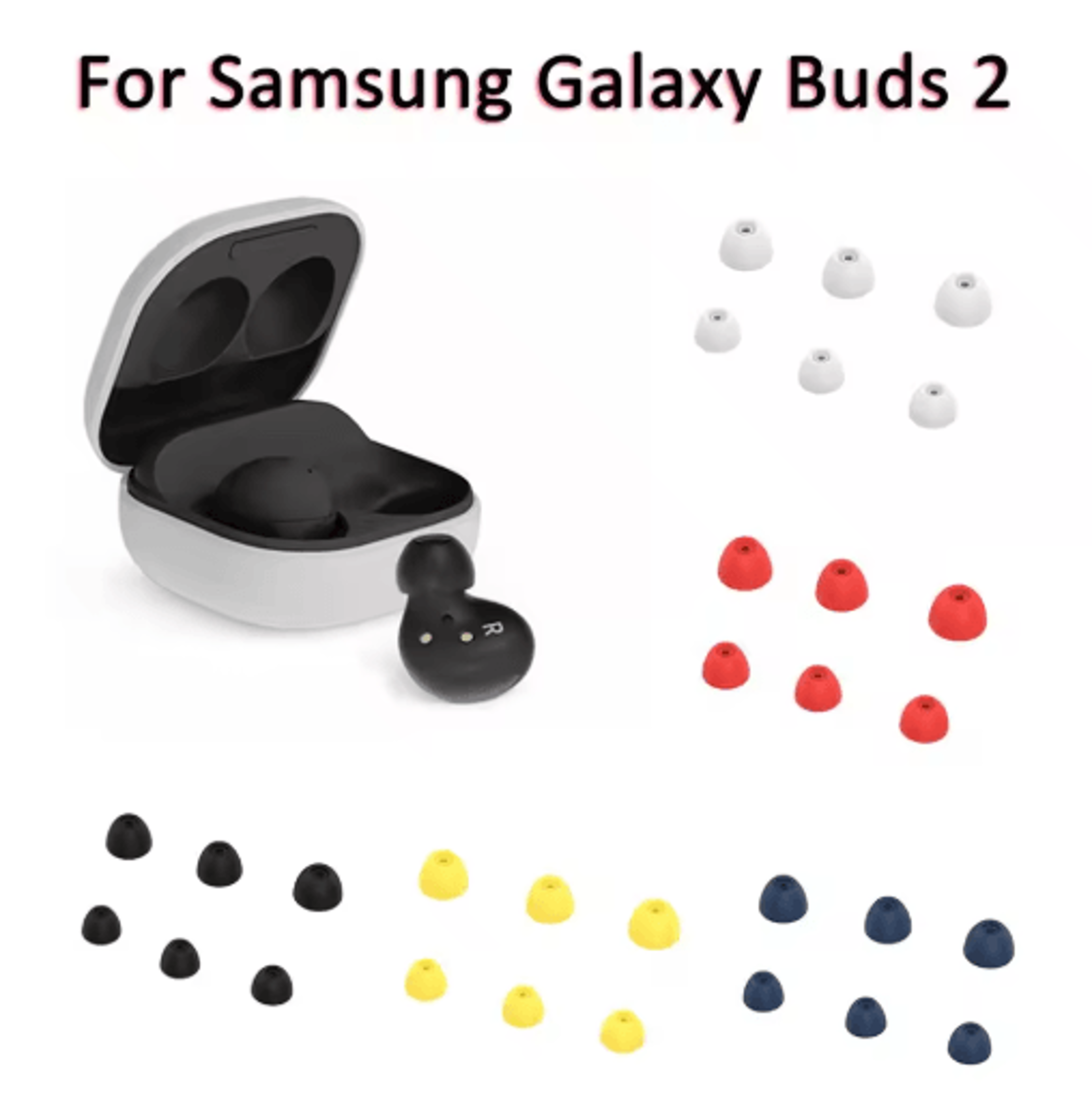 6pcs silicone earbud covers for galaxy buds 2 – anti-slip ear tips