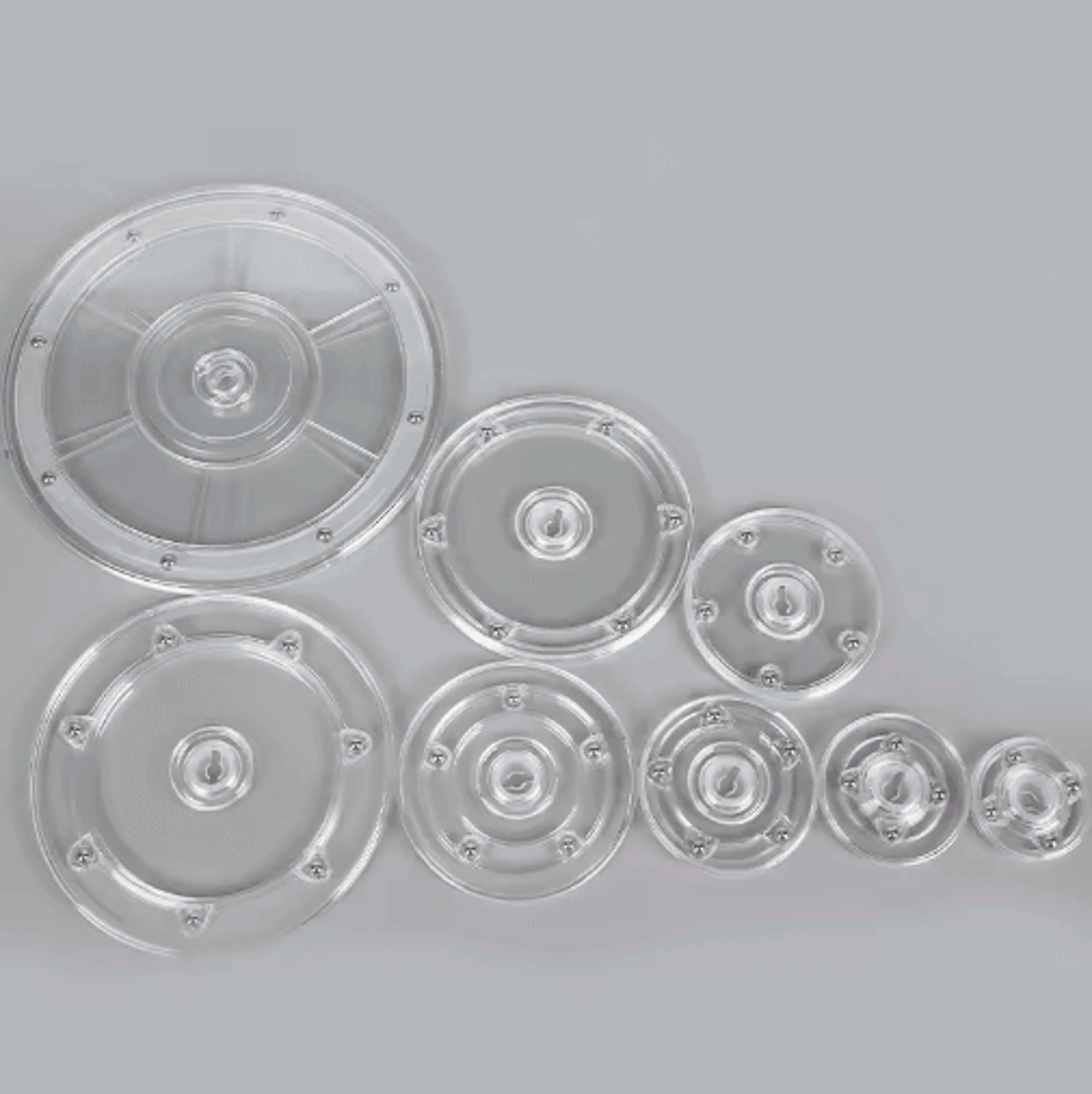 360° acrylic rotating display stand – transparent round swivel base