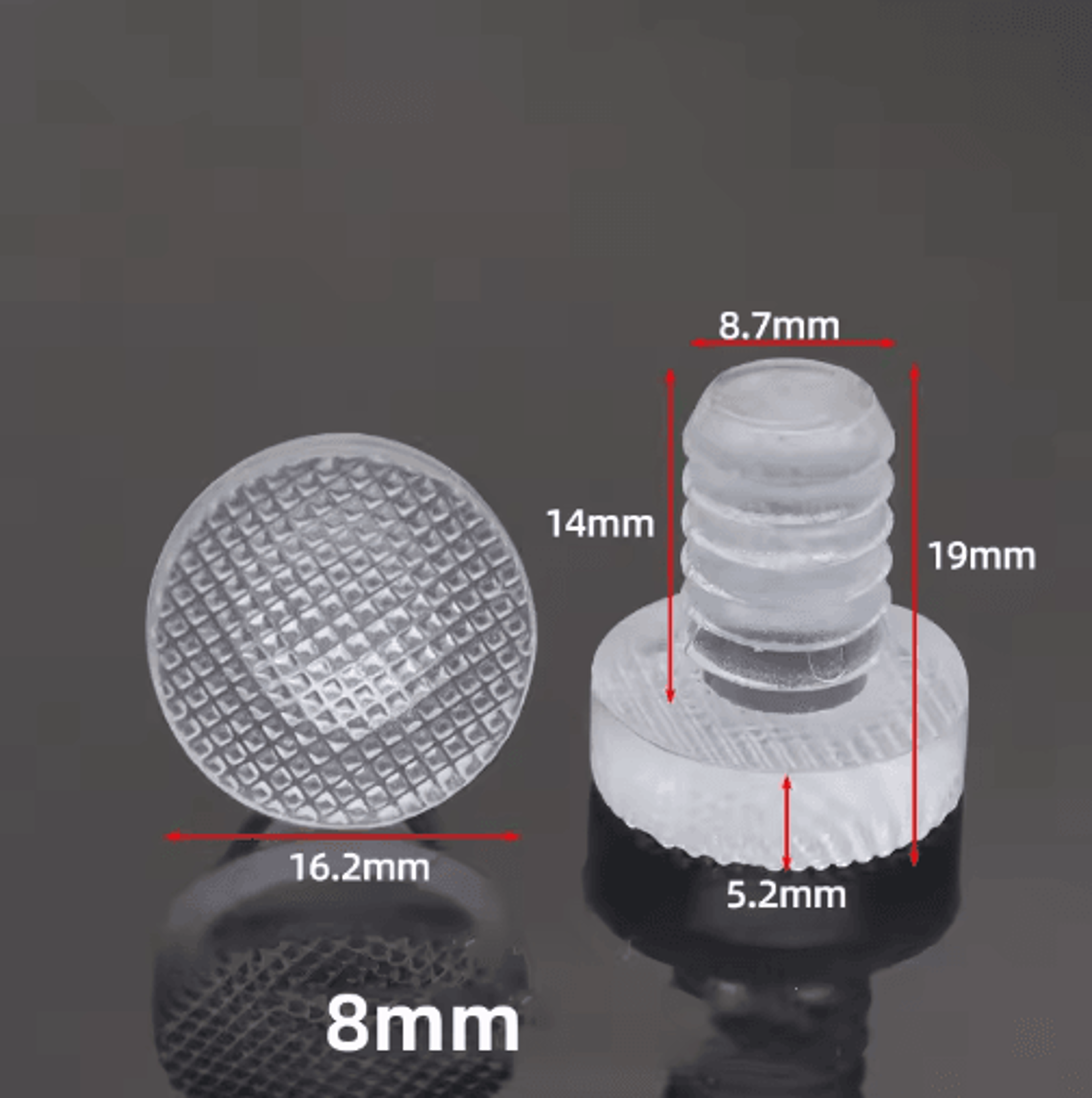 20PCS Transparent Rubber Cabinet Bumpers  AntiCollision Hole Plugs 5