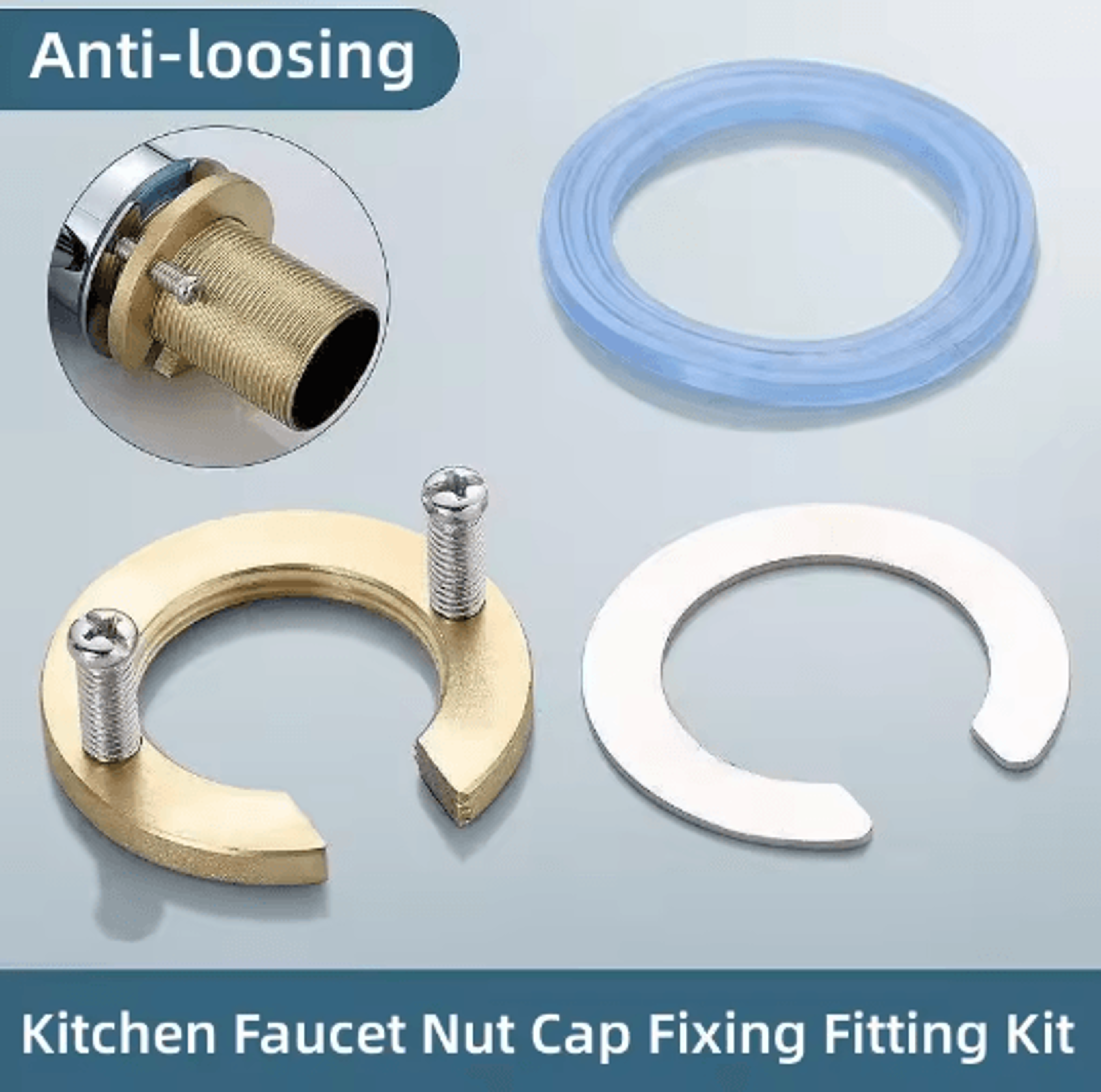 c-type faucet fixing nut – tap fastening washer & circlip kit