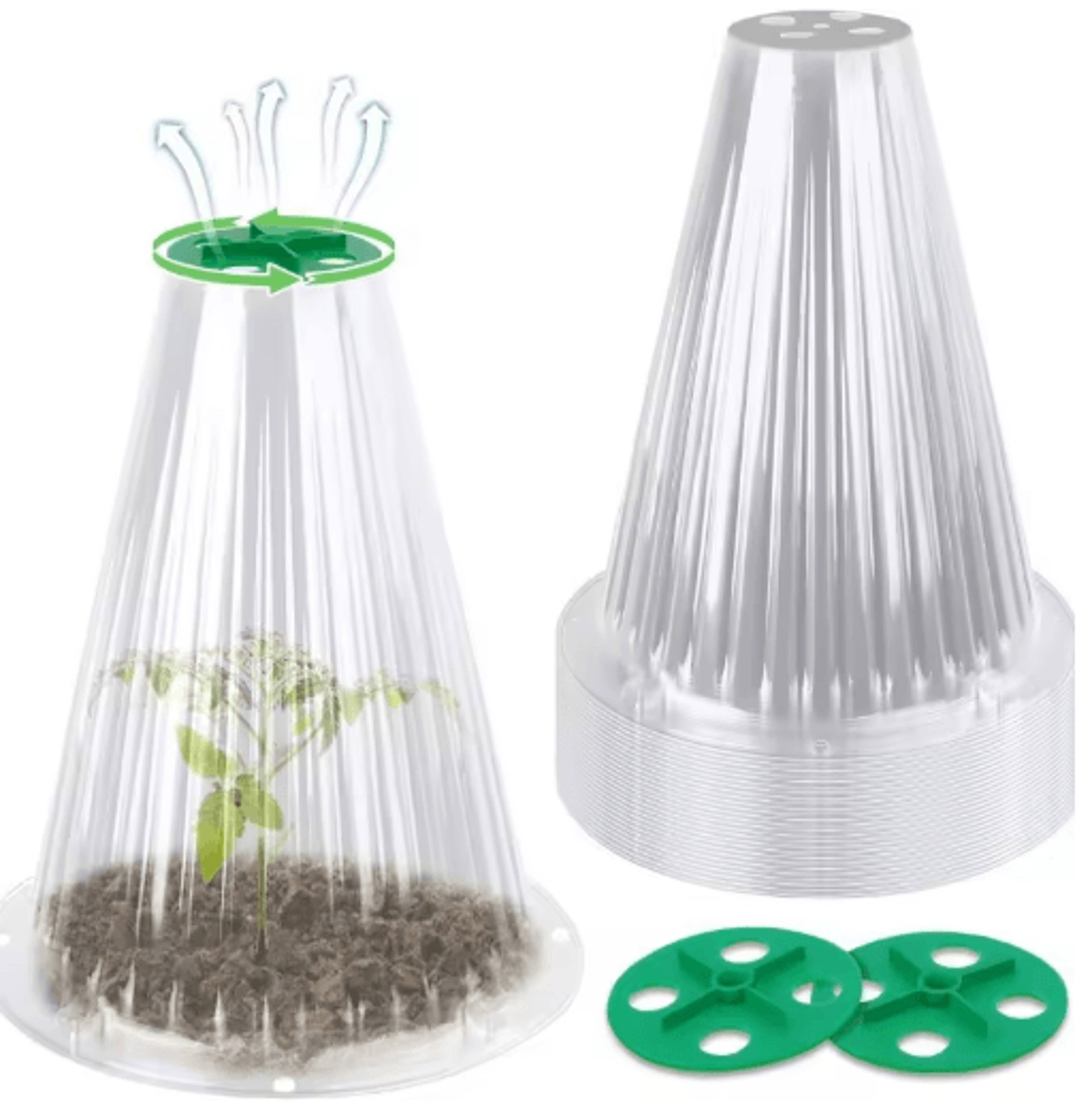 510PCS Plant Protective Covers  Seedling  Vegetable Snail Collars 3
