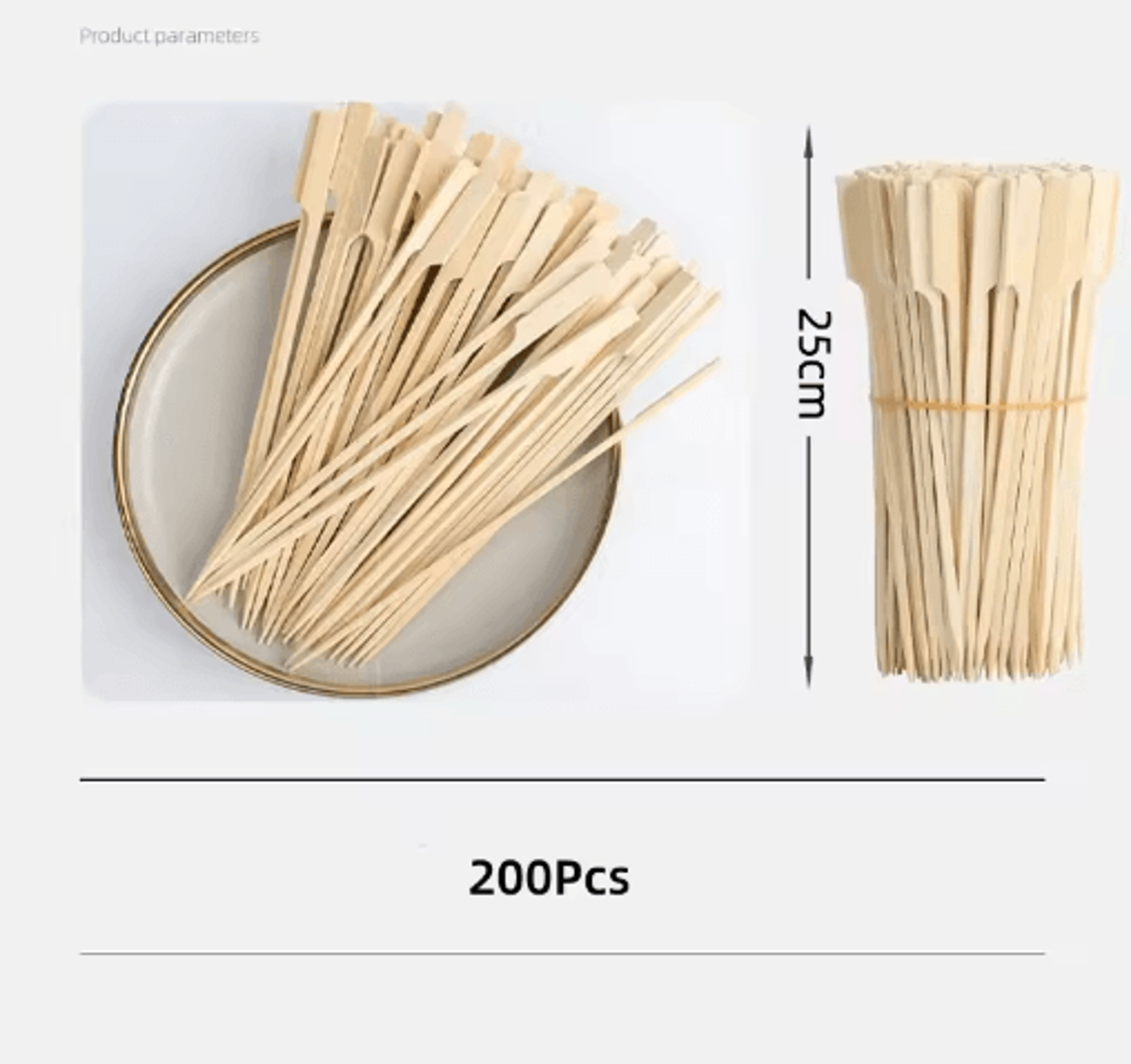 100200PCS Bamboo Fruit Sticks  Disposable Appetizer  Dessert Picks 1