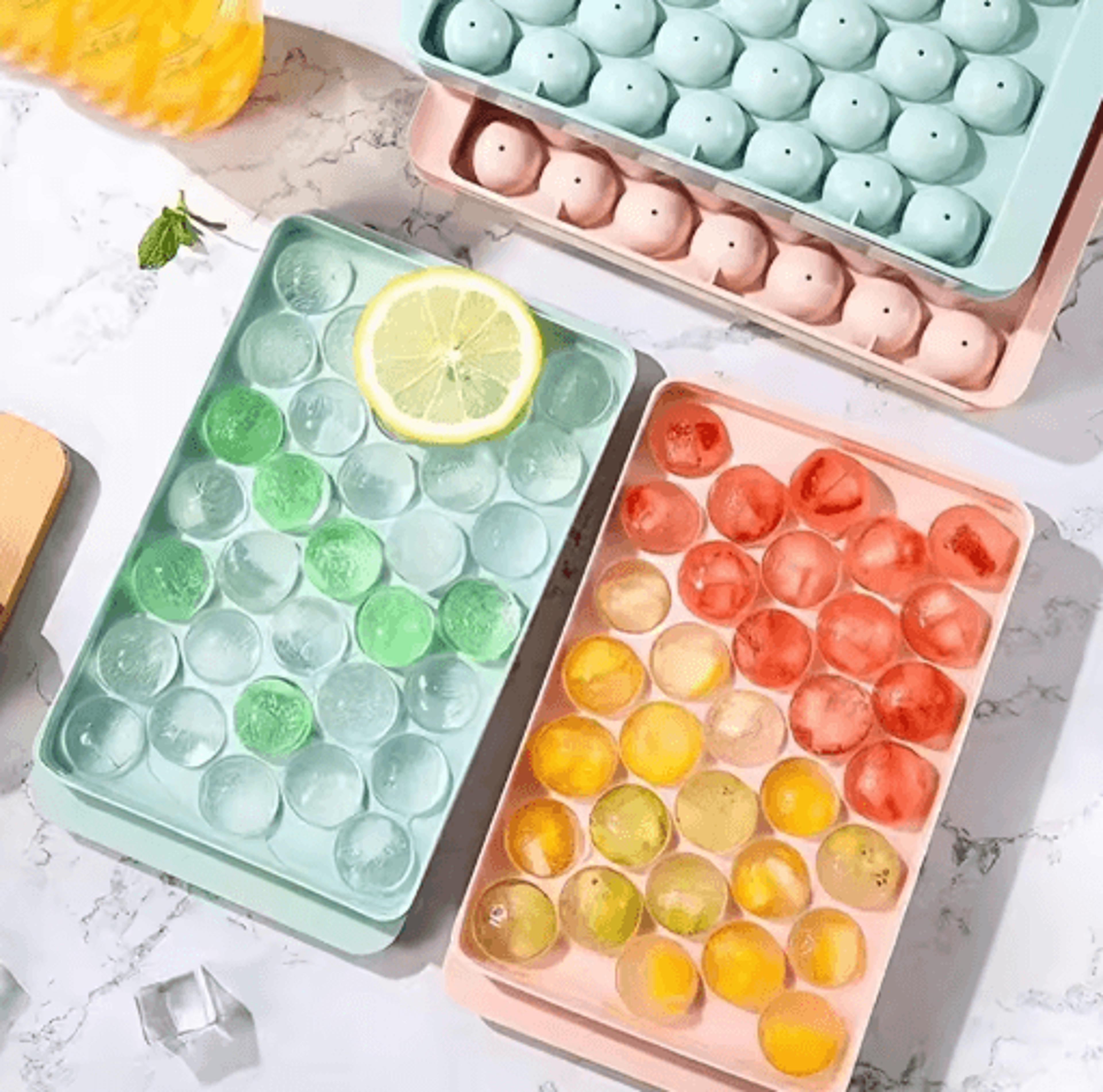 33-grid round ice cube tray – spherical cocktail & whiskey ice mold