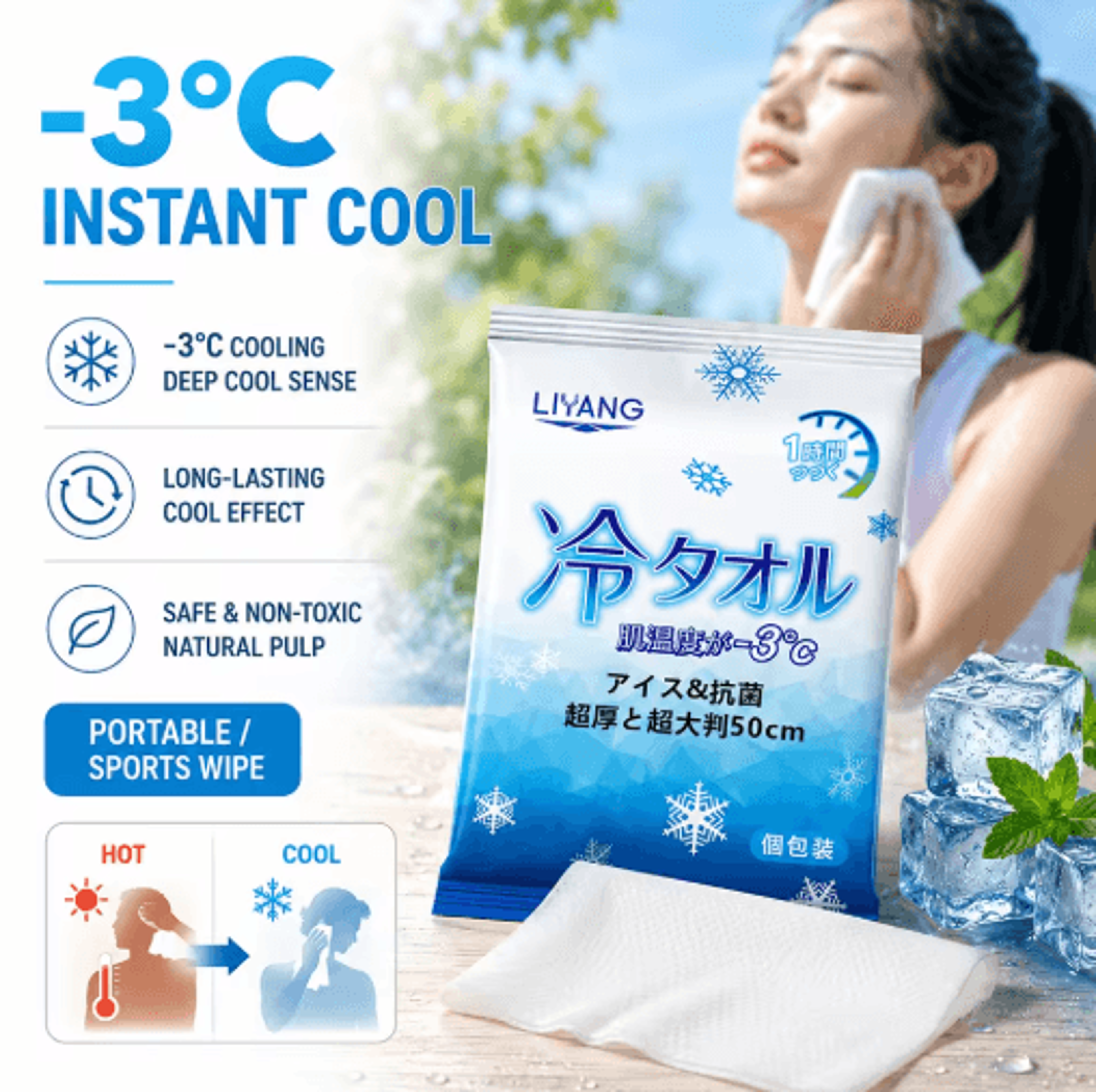 extra large cooling wet wipes – refreshing oversized body wipes