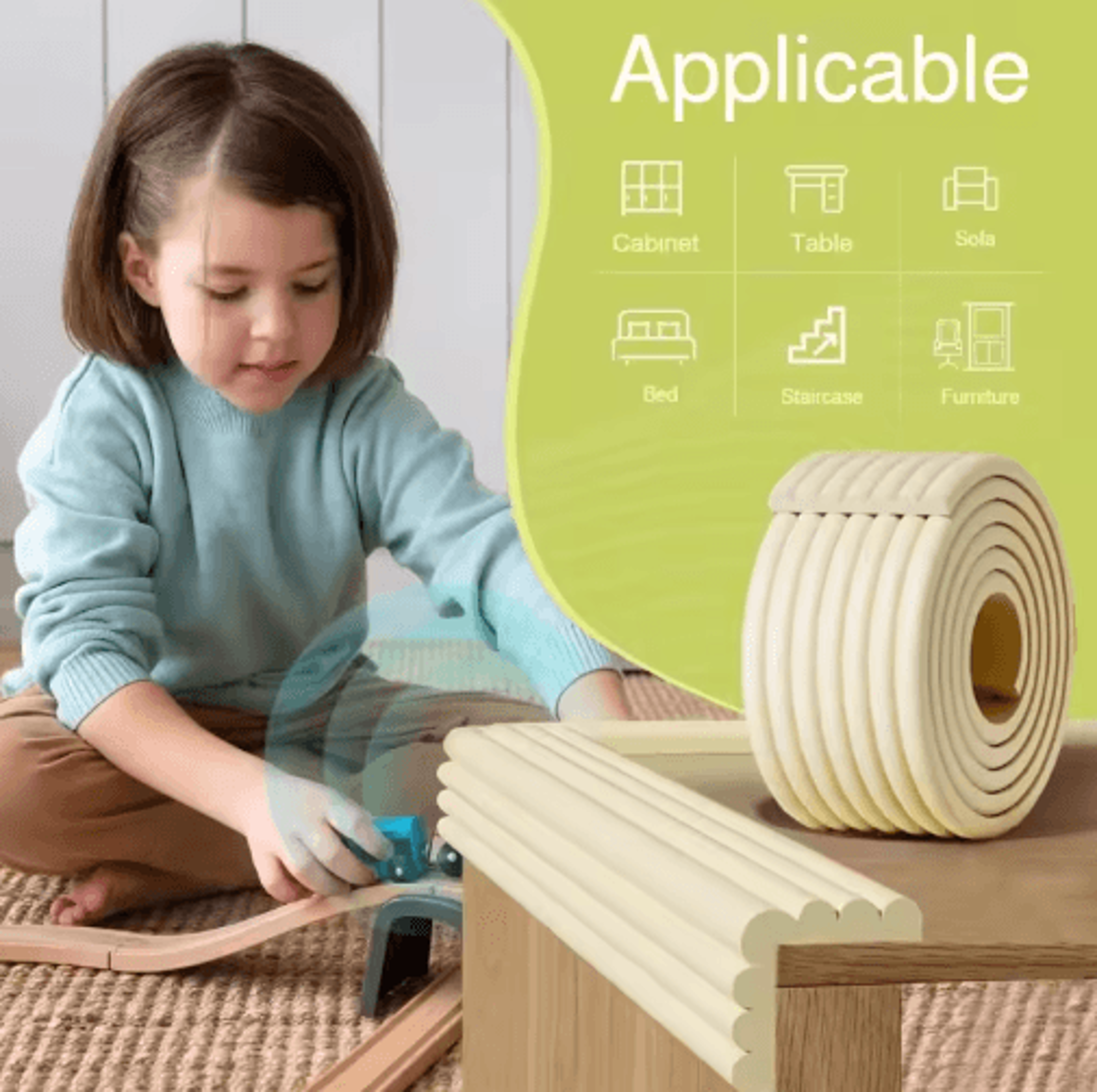 30x200cm foam corner protector – self-adhesive furniture edge guard