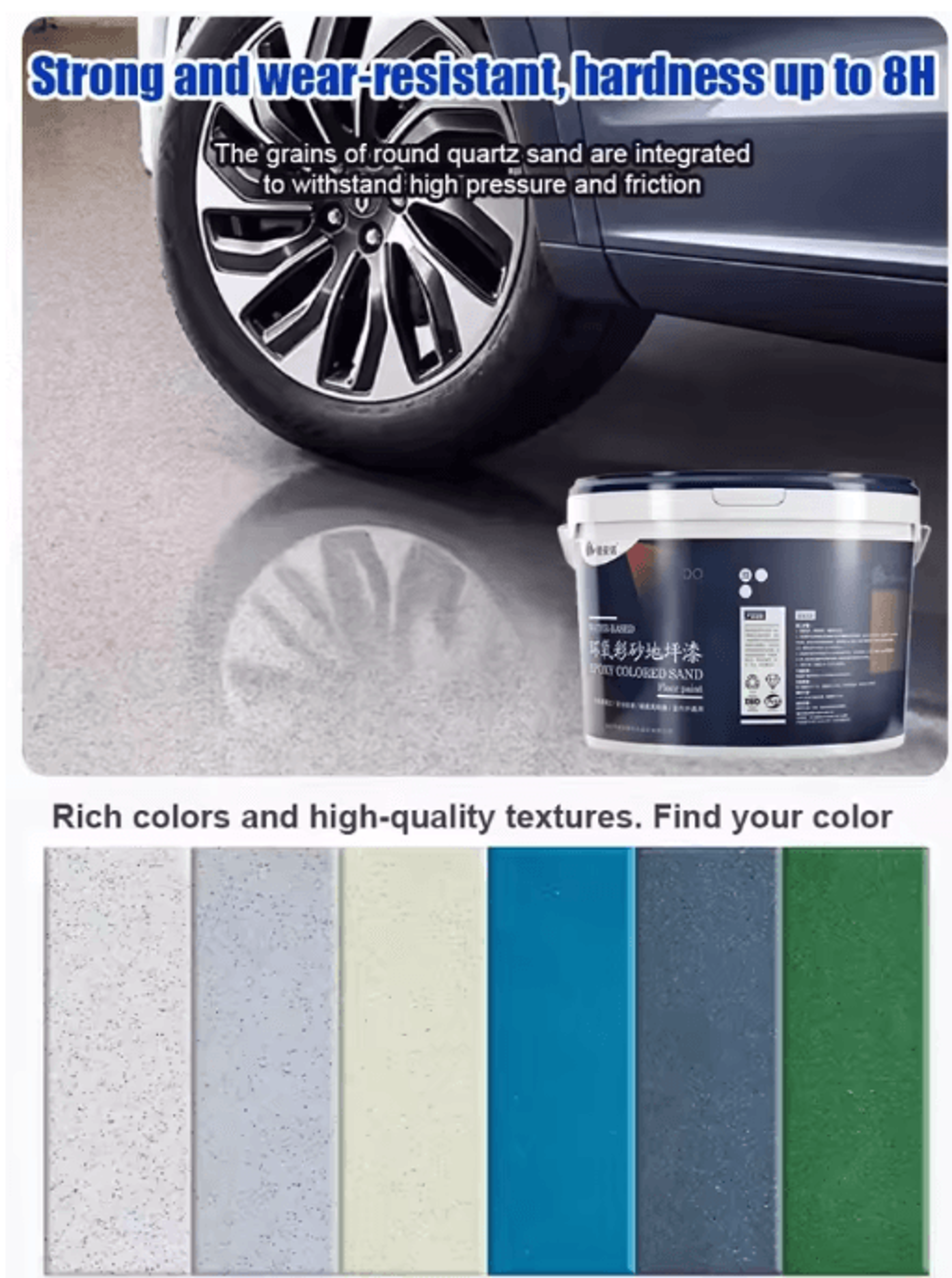 500g SelfLeveling Epoxy Floor Paint  Marble Effect Waterproof Coating 14