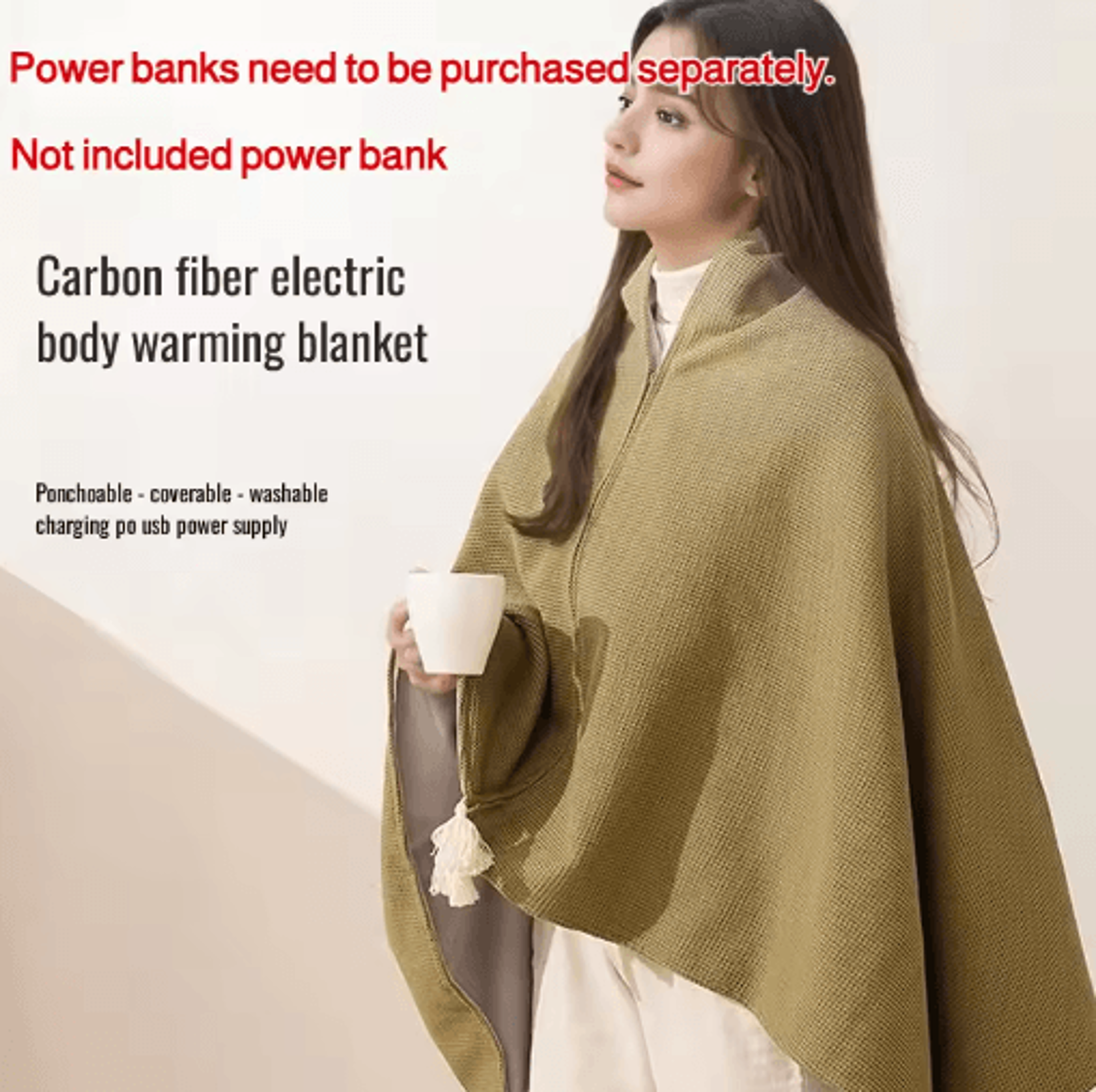 usb heated shawl wearable electric blanket with adjustable warmth