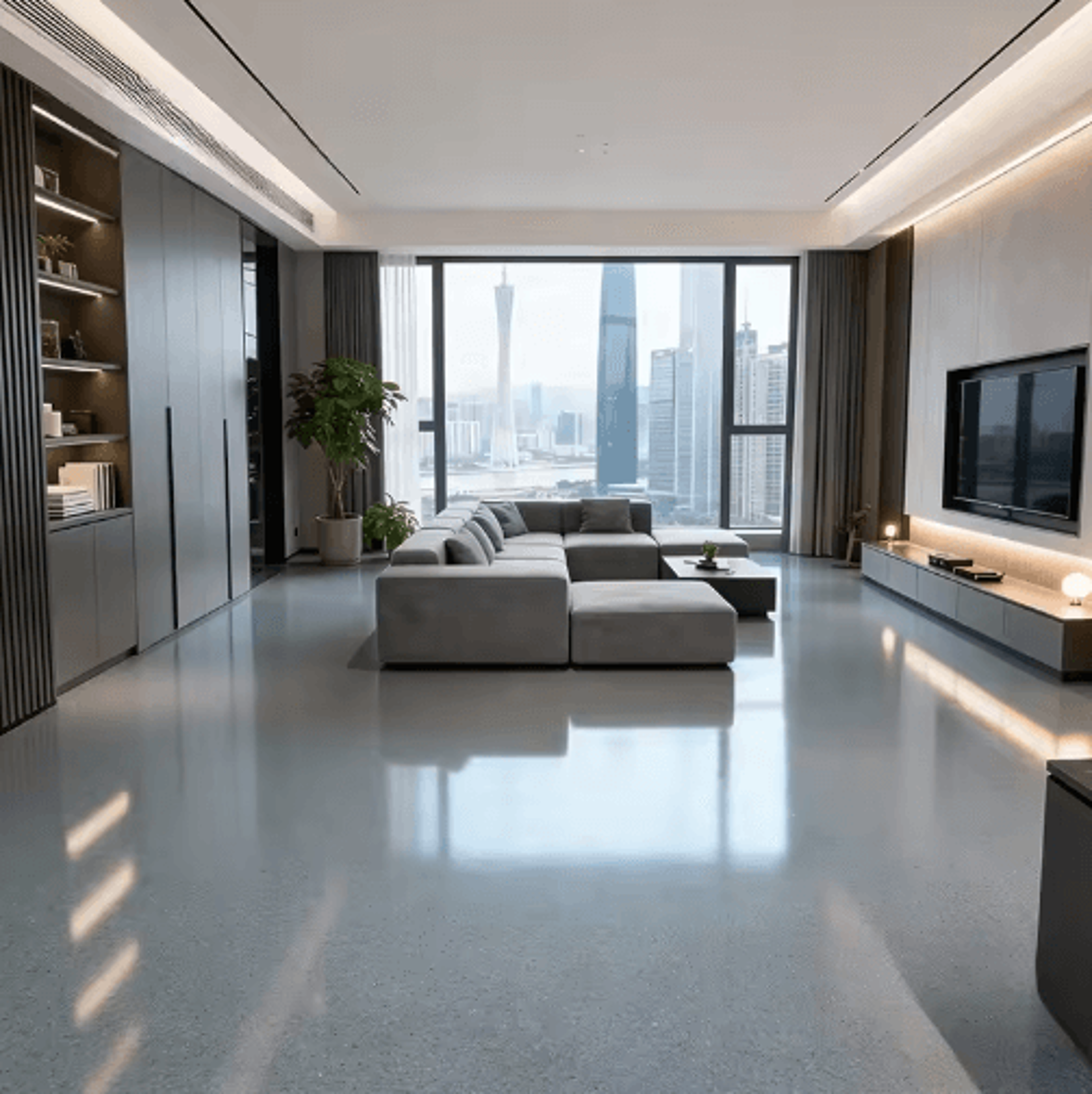 WaterBased Epoxy Floor Paint With Colored Sand Marble Effect 5