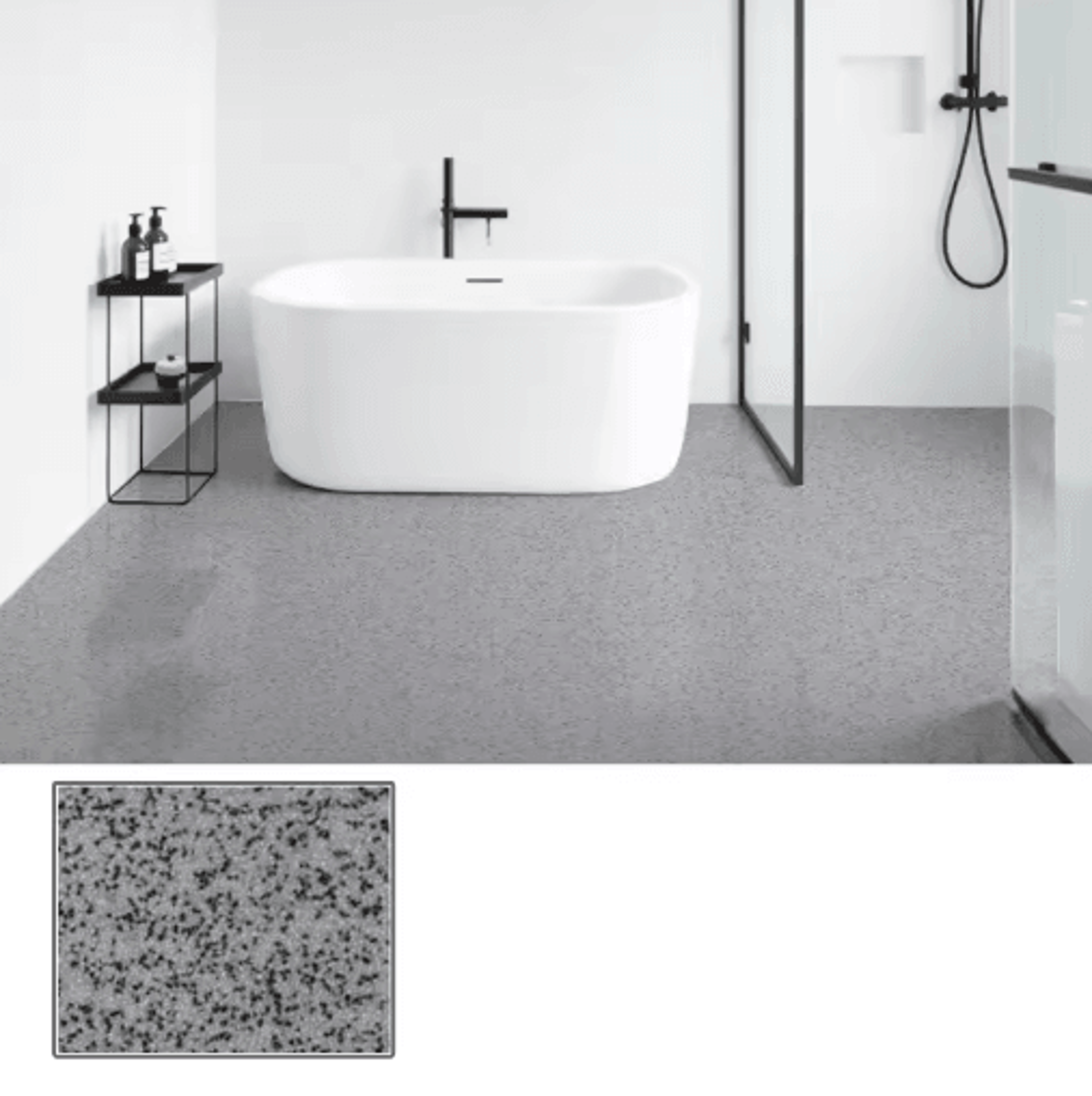 WaterBased Epoxy Floor Paint With Colored Sand Marble Effect 8