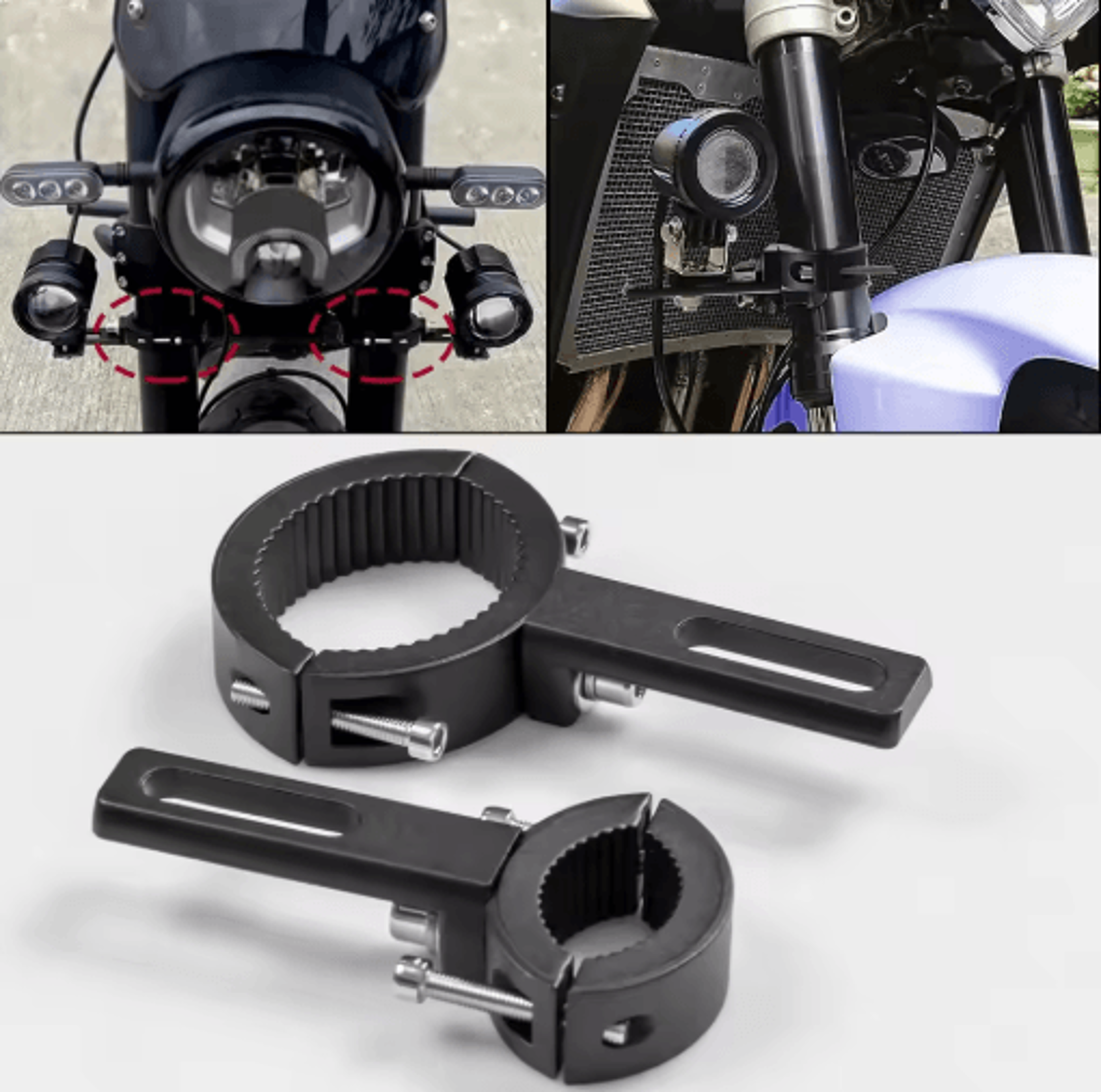 universal auxiliary light mounting bracket tube clamp for motorcycle atv utv