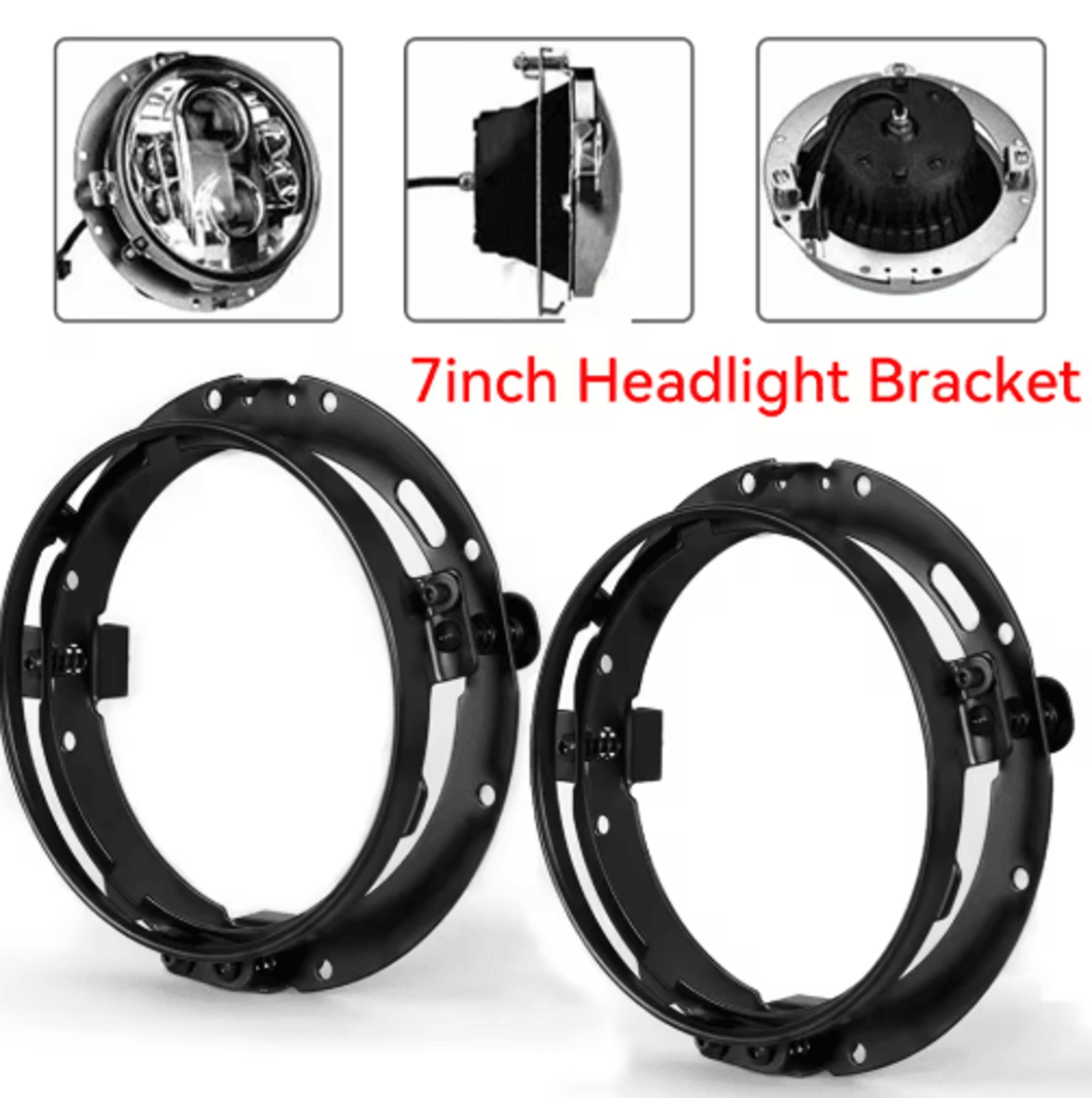 7-inch round led headlight mounting bracket ring for motorcycle and jeep