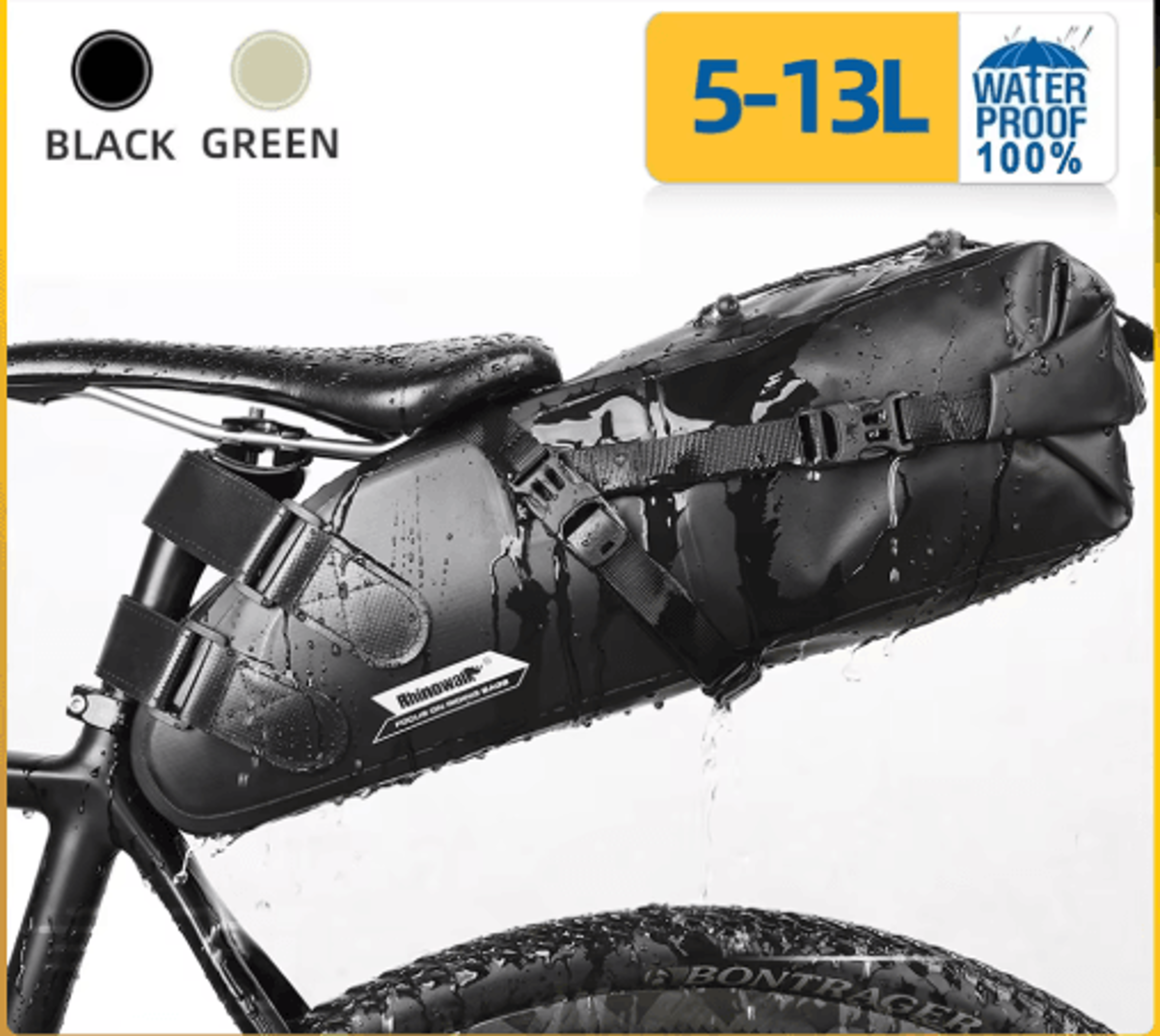 waterproof bike saddle bag 5l–13l expandable rear storage