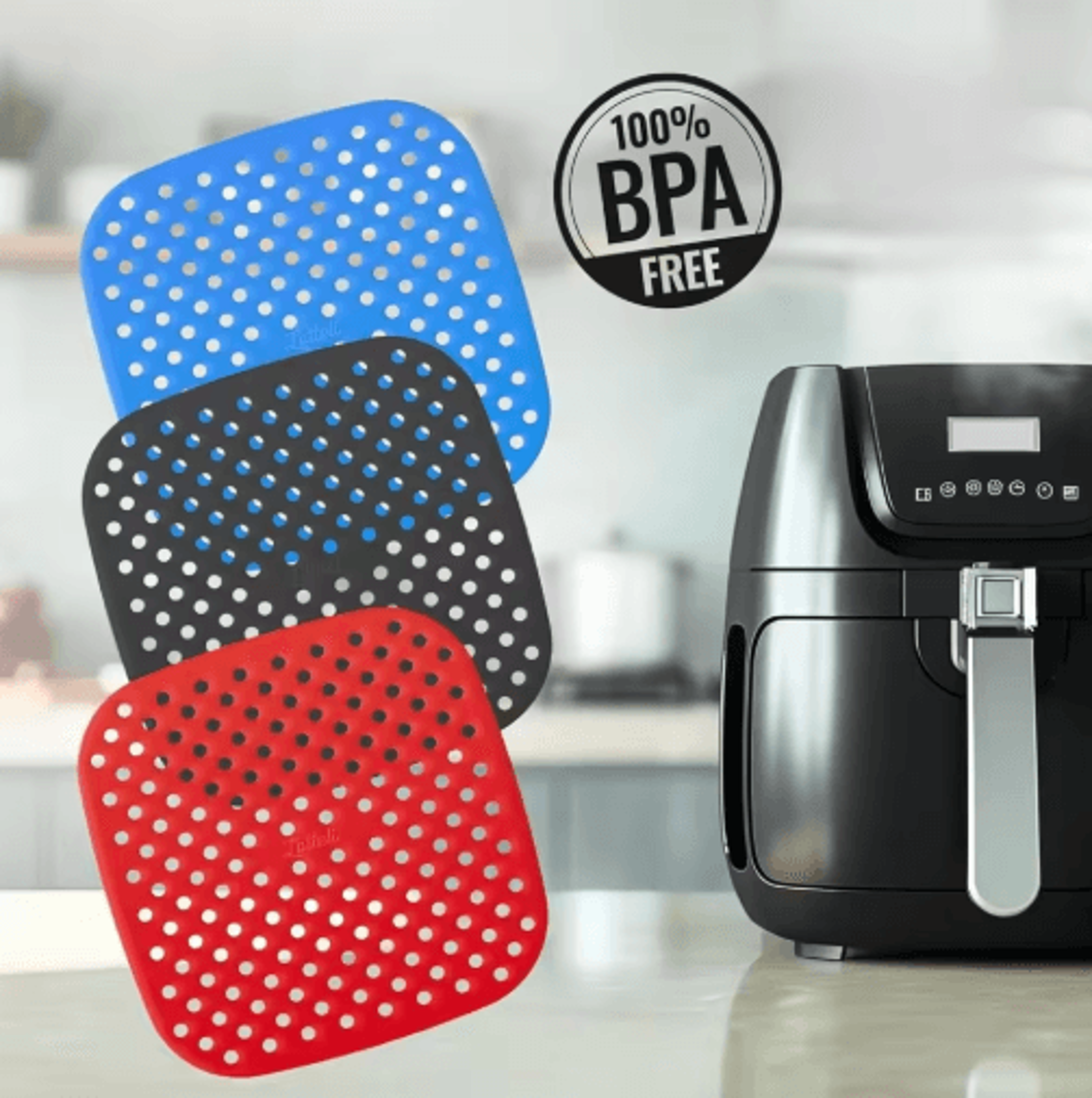 reusable air fryer liners – nonstick dishwasher-safe inserts for 5qt+ air fryers