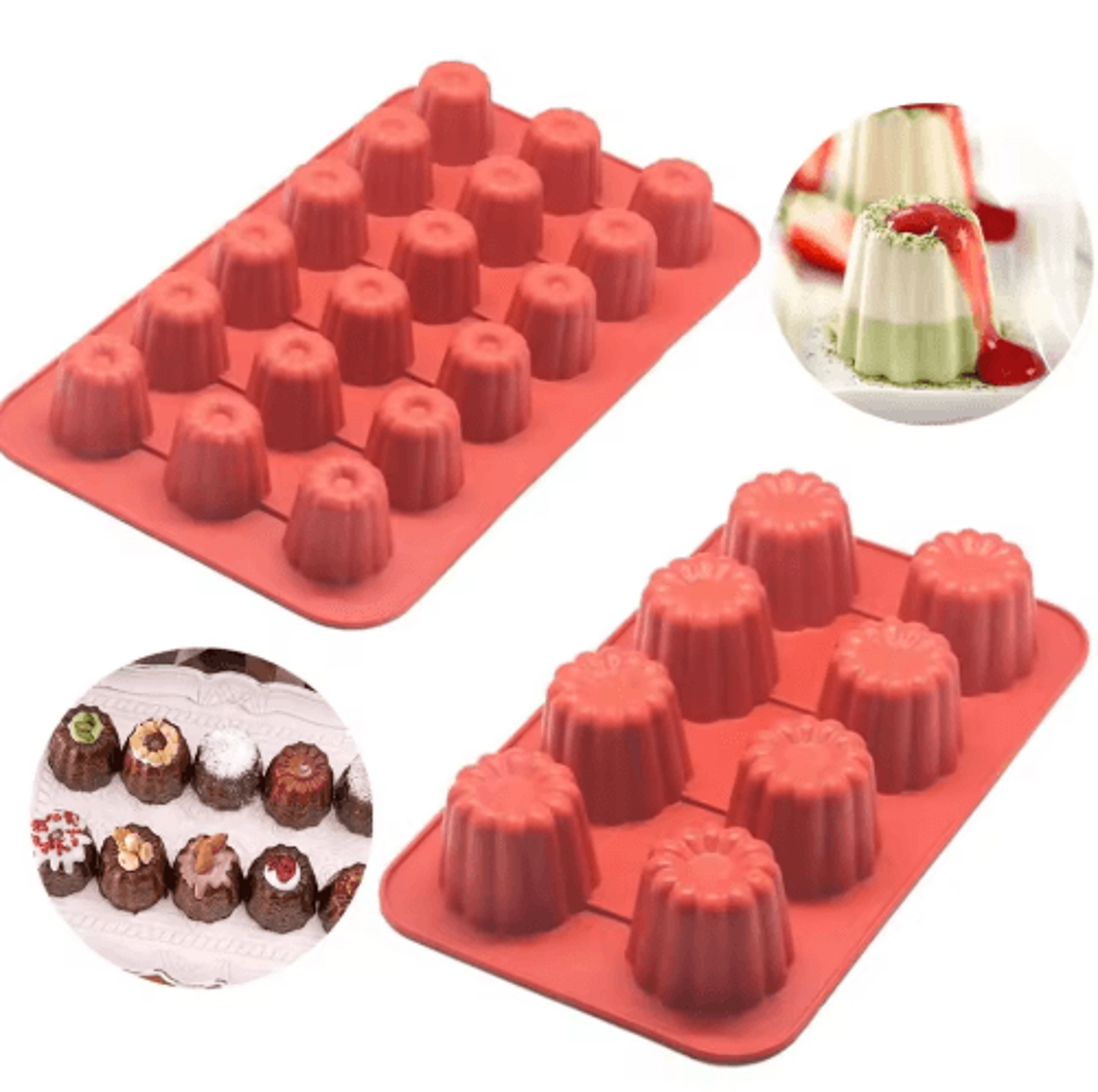silicone canele baking mold – 8/18-cavity nonstick mini cake pan