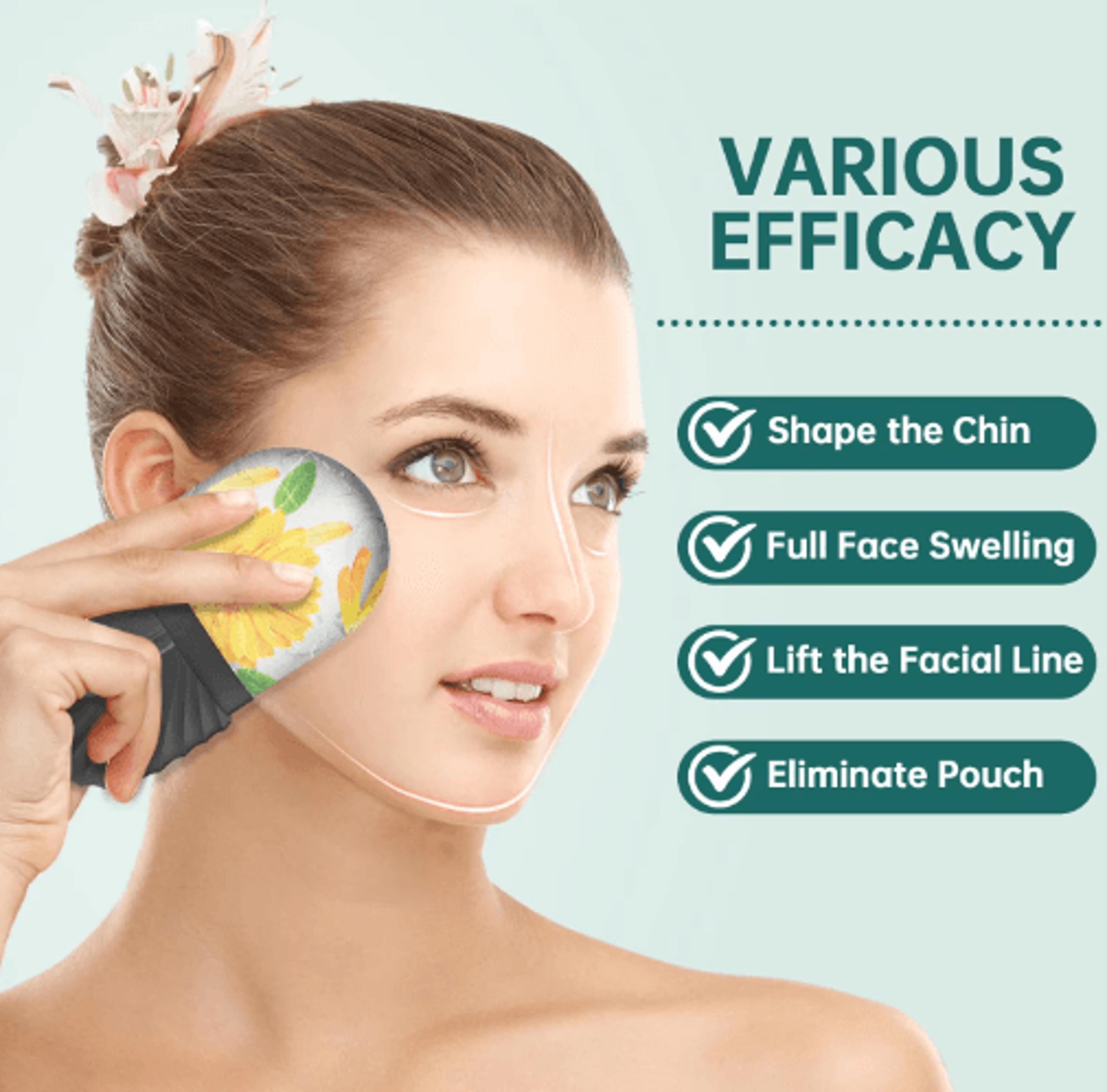 ice face roller & gua sha set – cooling facial massage tools