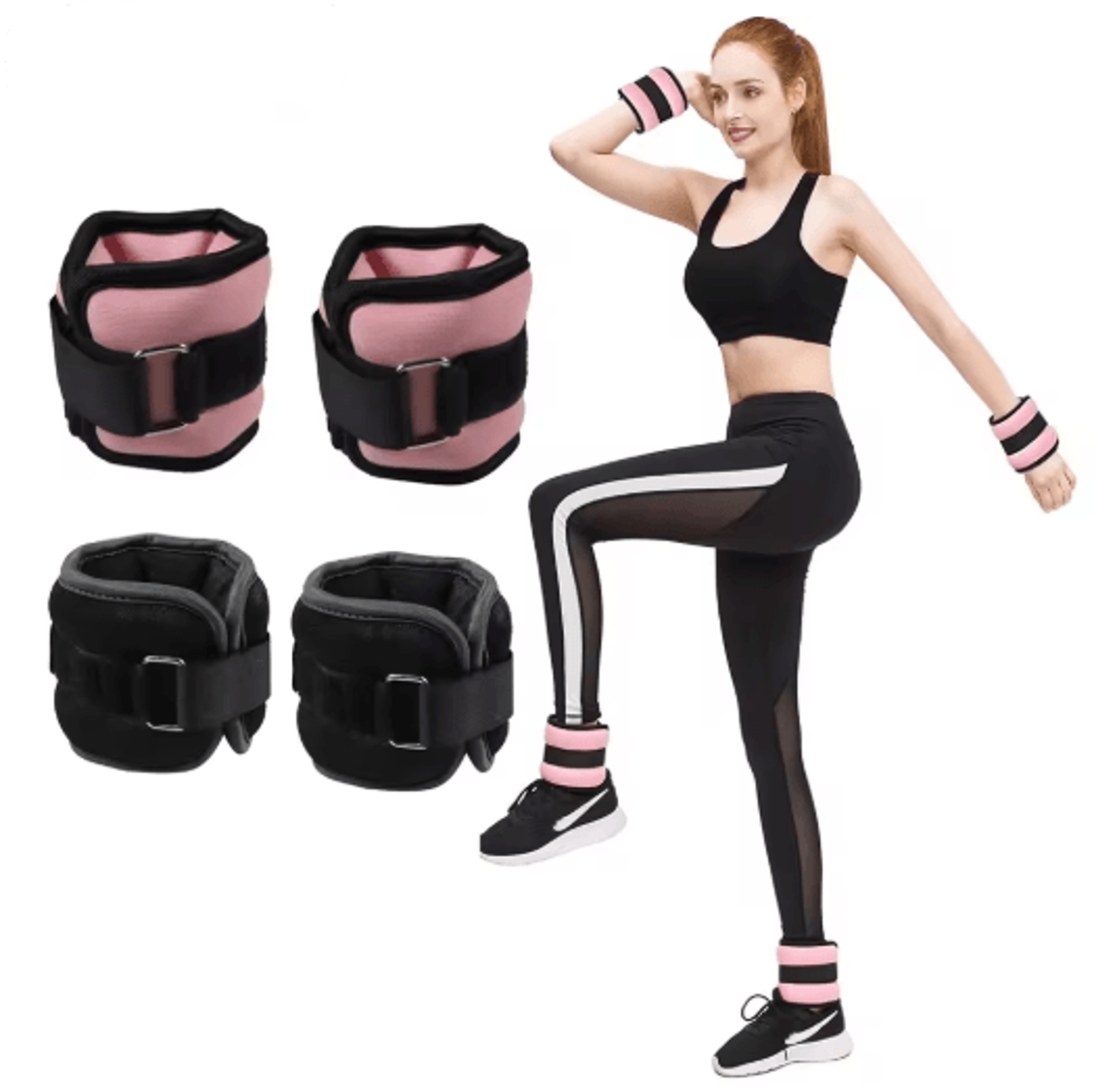 adjustable ankle & wrist weights – neoprene exercise straps for fitness