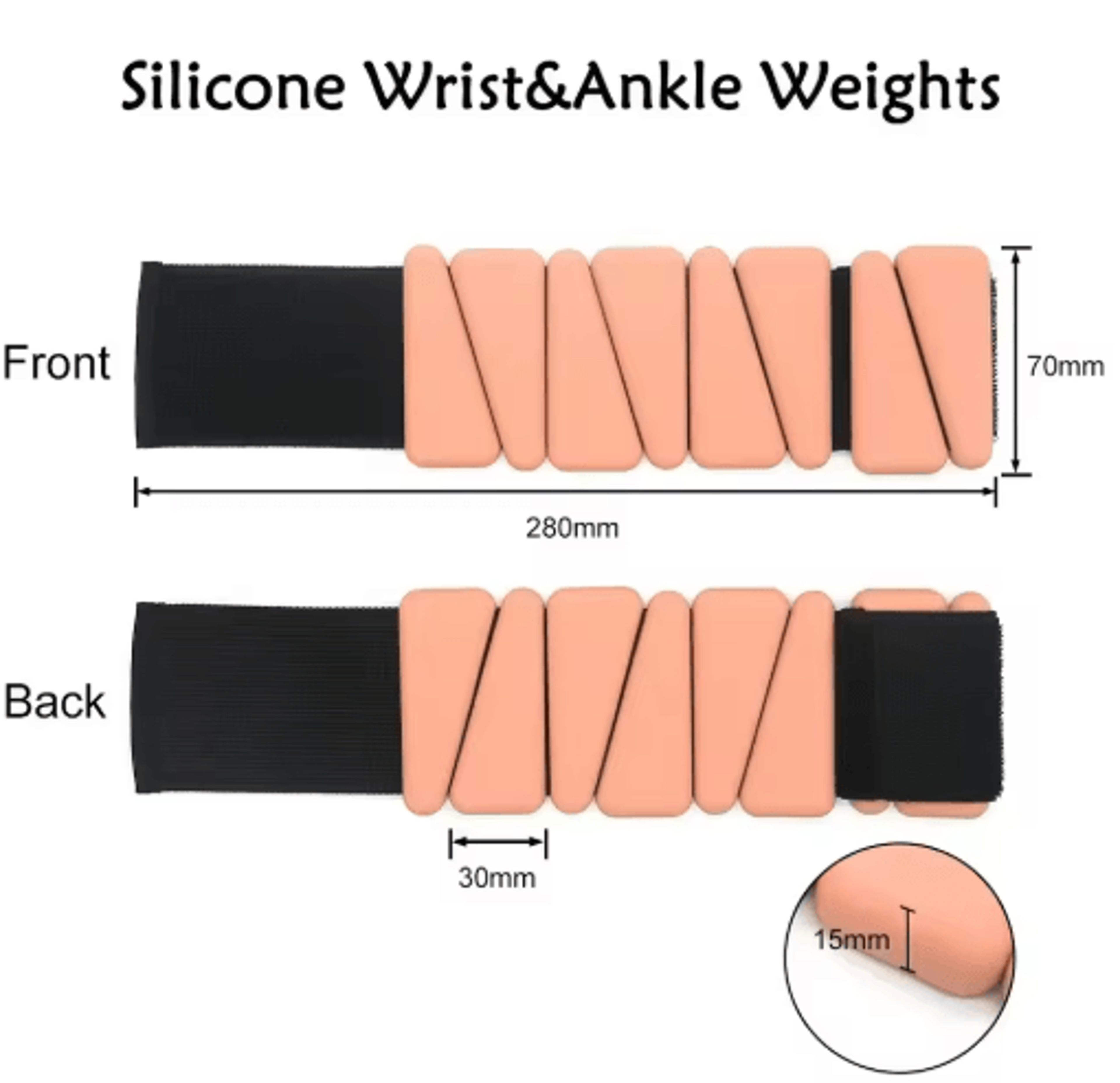 Adjustable Silicone Wrist  Ankle Weights  12 Lb Fitness Bracelets 8