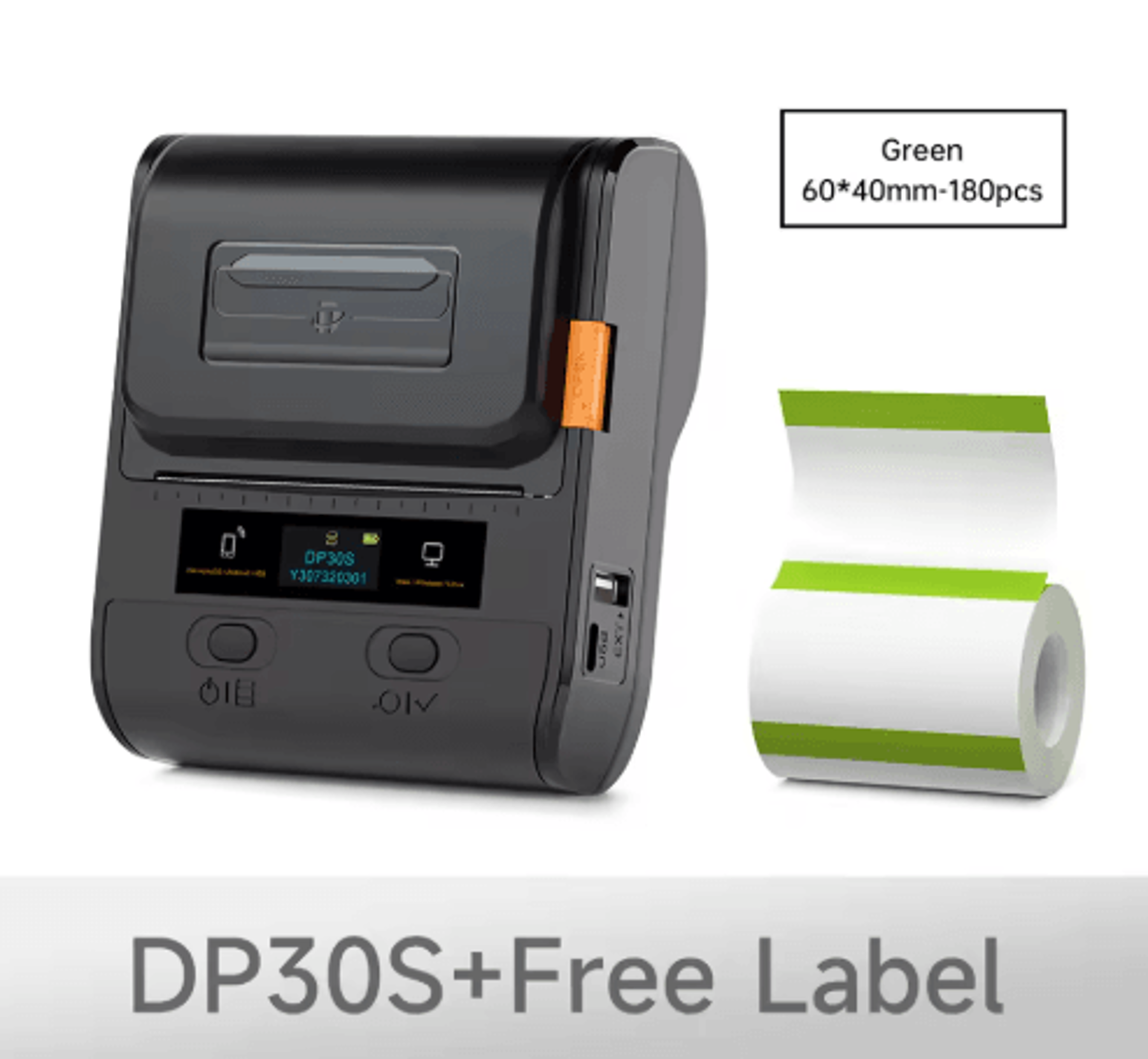 portable wireless thermal printer – 20–75mm desktop printer
