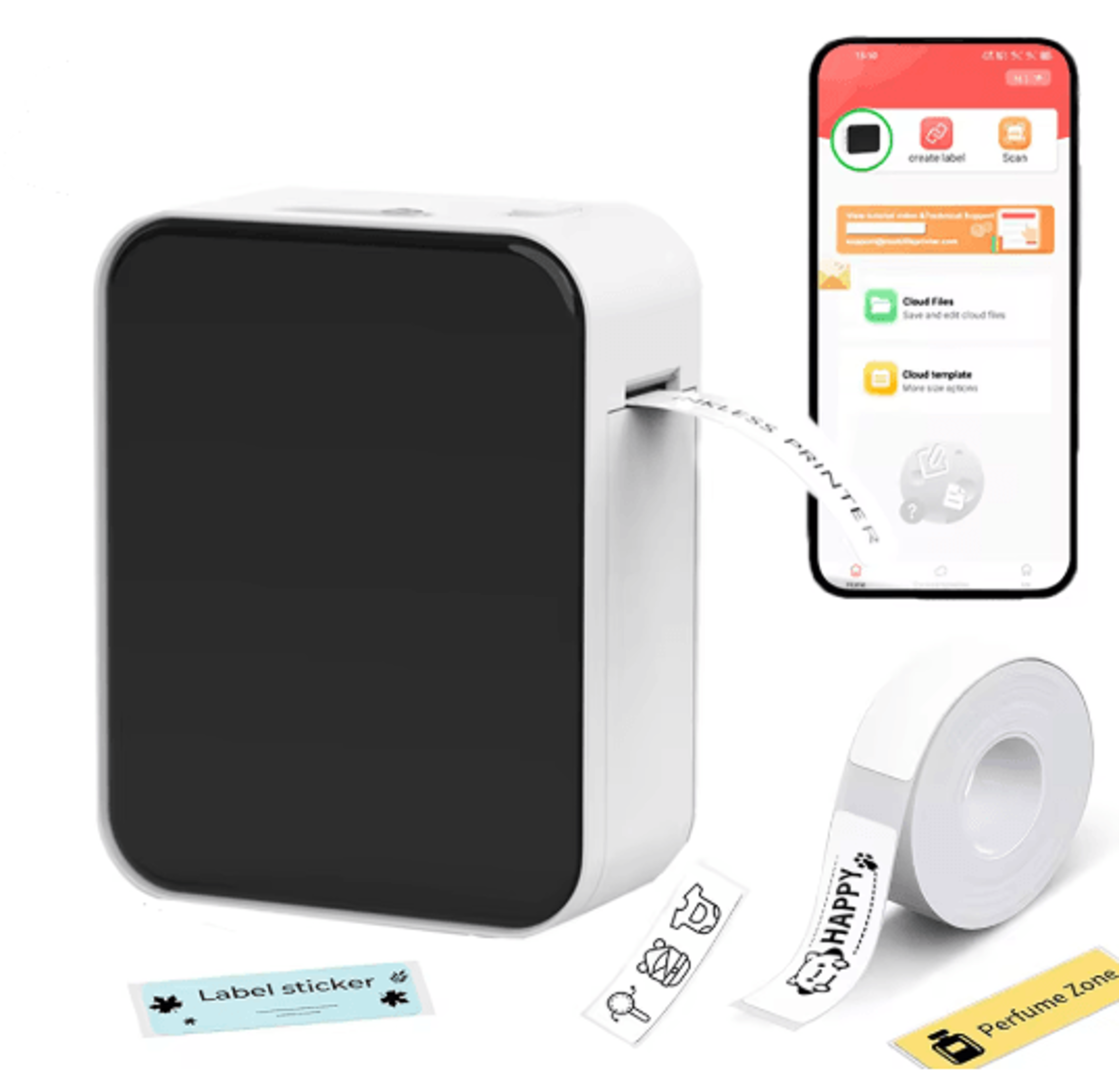 p15 mini bluetooth thermal label printer – portable wireless sticker maker for home & office