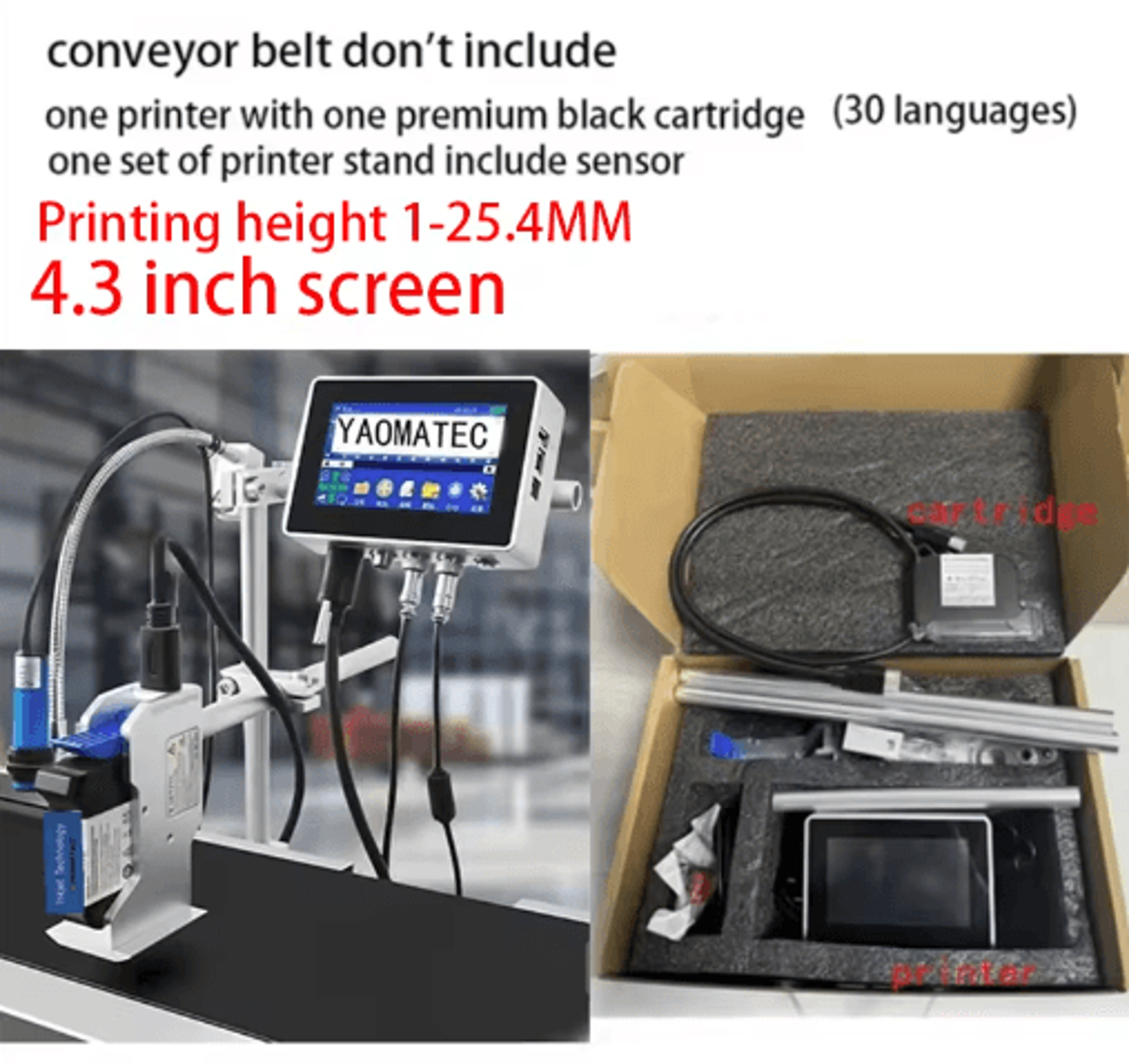 R Automatic TIJ Inkjet Printer  127mm254mm Expiry Date  Batch Coding Machine 3