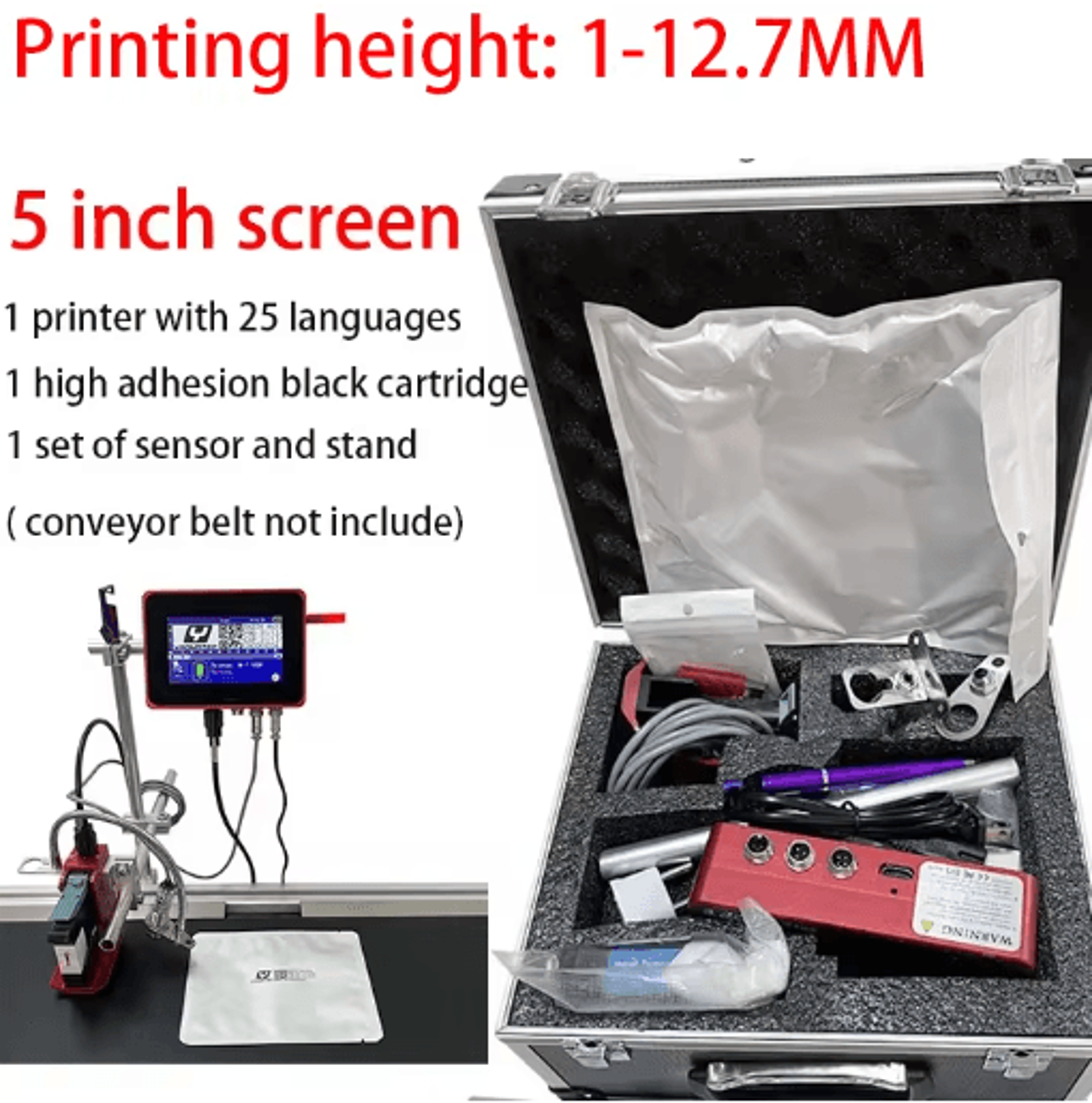 R Automatic TIJ Inkjet Printer  127mm254mm Expiry Date  Batch Coding Machine 1