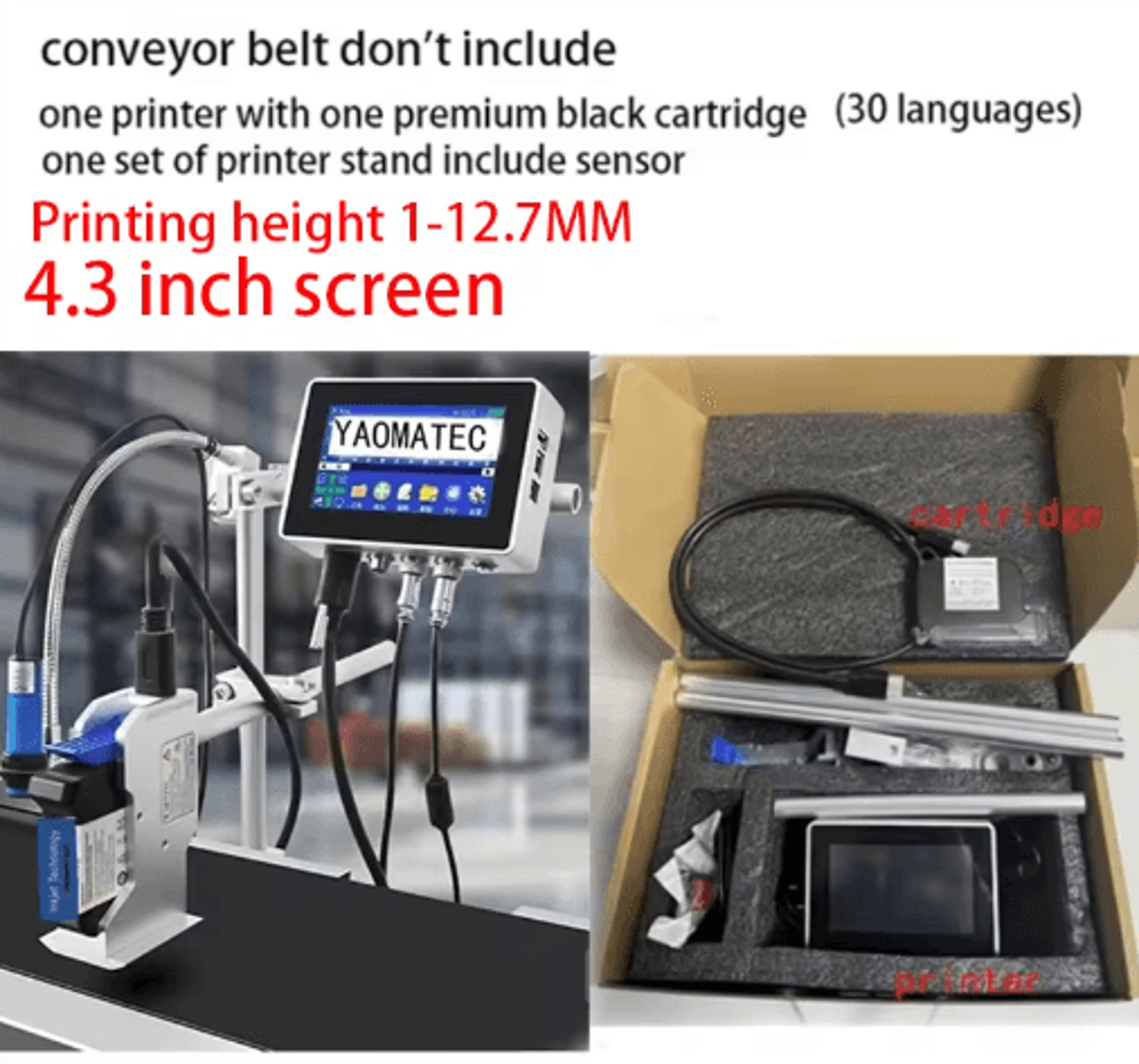 R Automatic TIJ Inkjet Printer  127mm254mm Expiry Date  Batch Coding Machine 4