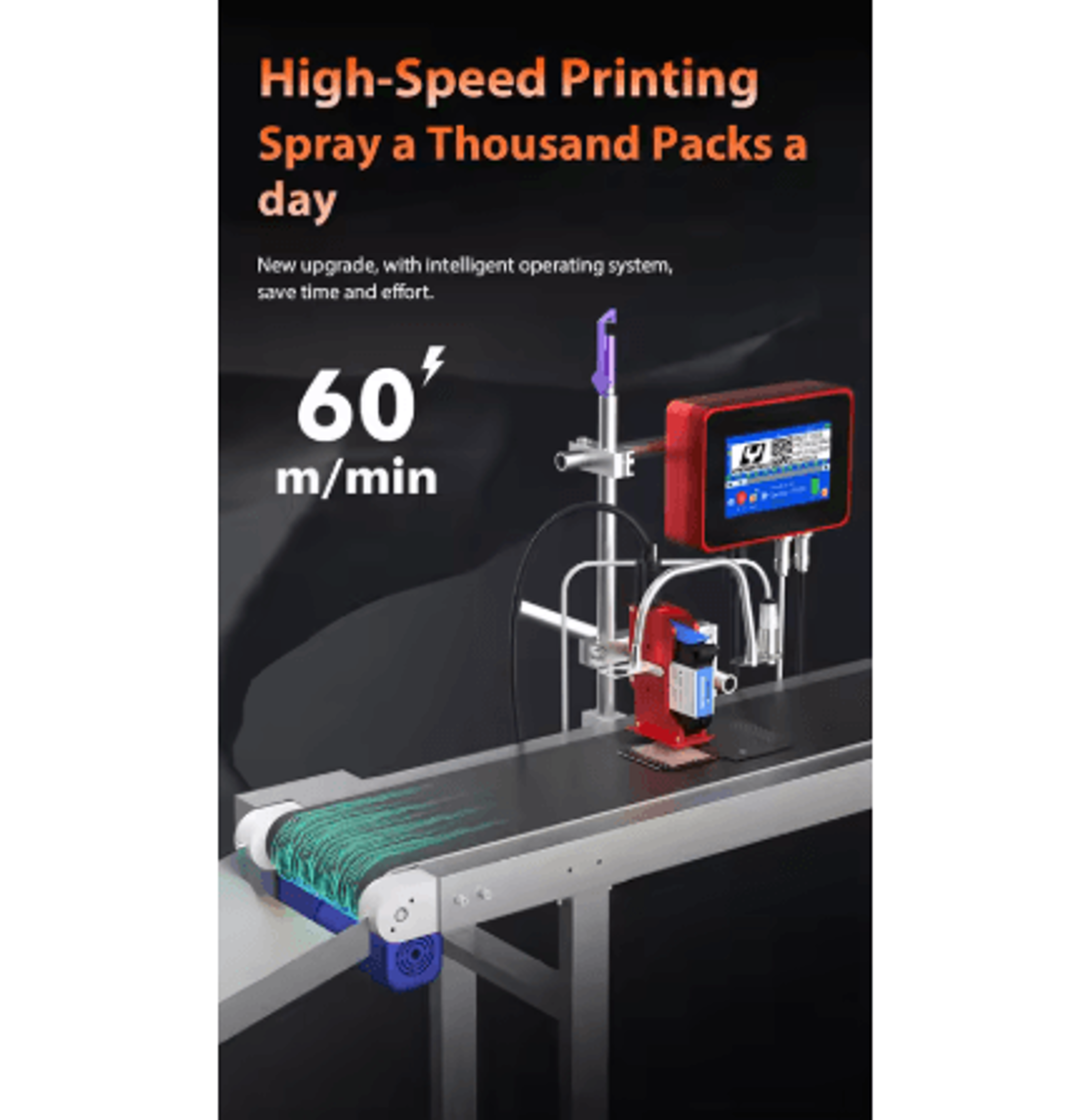 R Automatic TIJ Inkjet Printer  127mm254mm Expiry Date  Batch Coding Machine 9