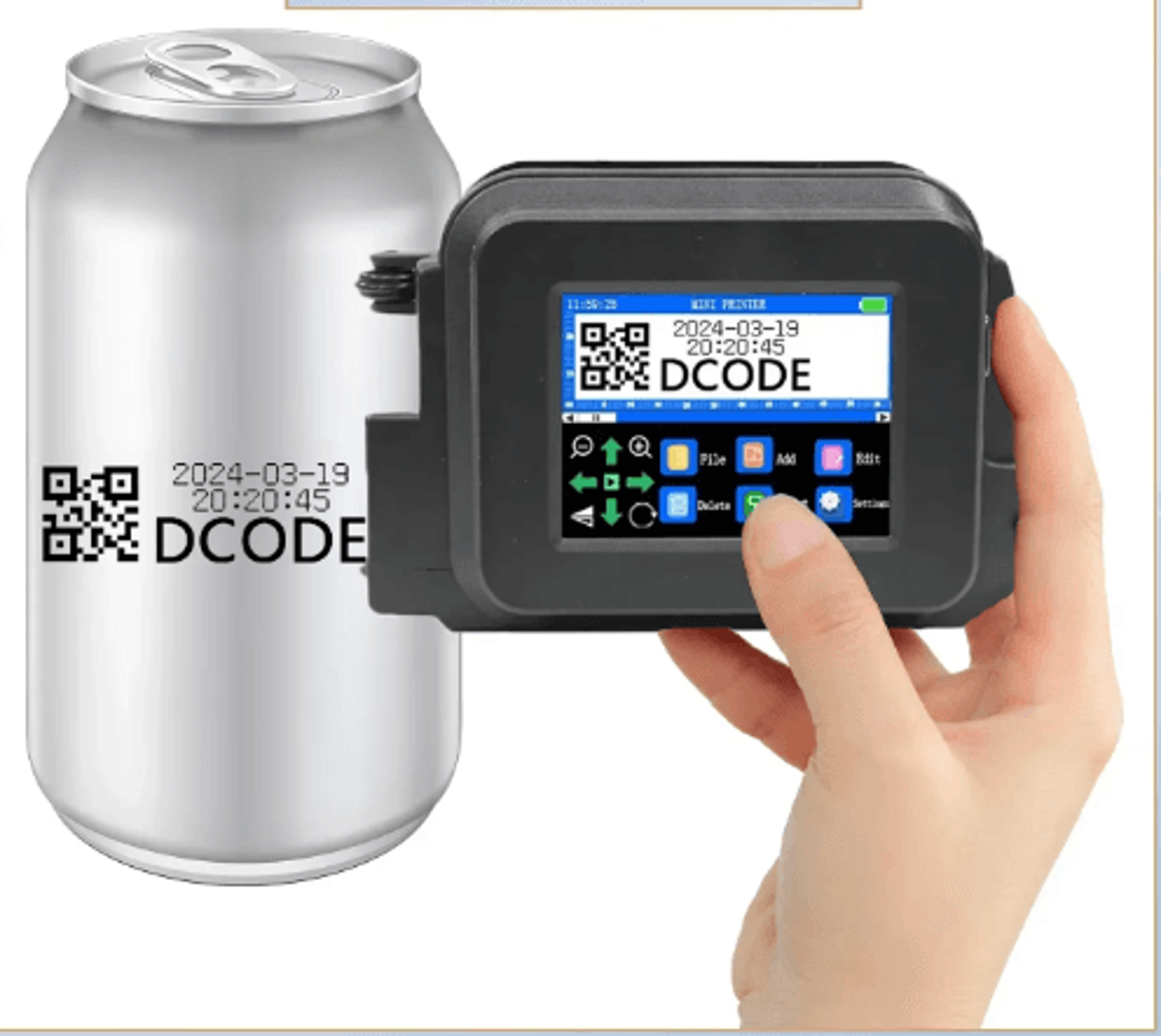 portable mini handheld inkjet printer – qr code, barcode & batch coding machine
