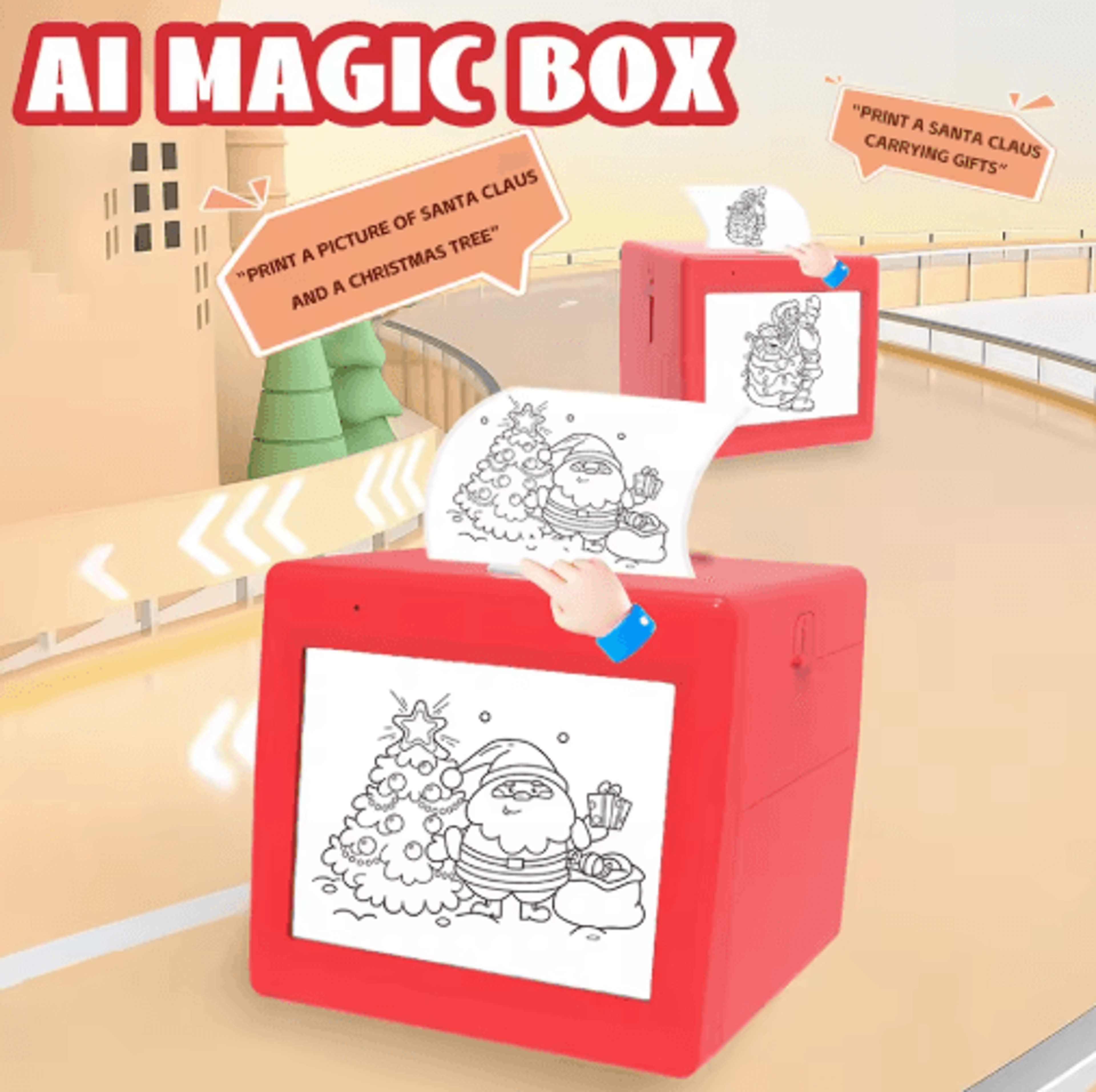 ai magic box portable thermal printer – voice-controlled wifi drawing printer for kids