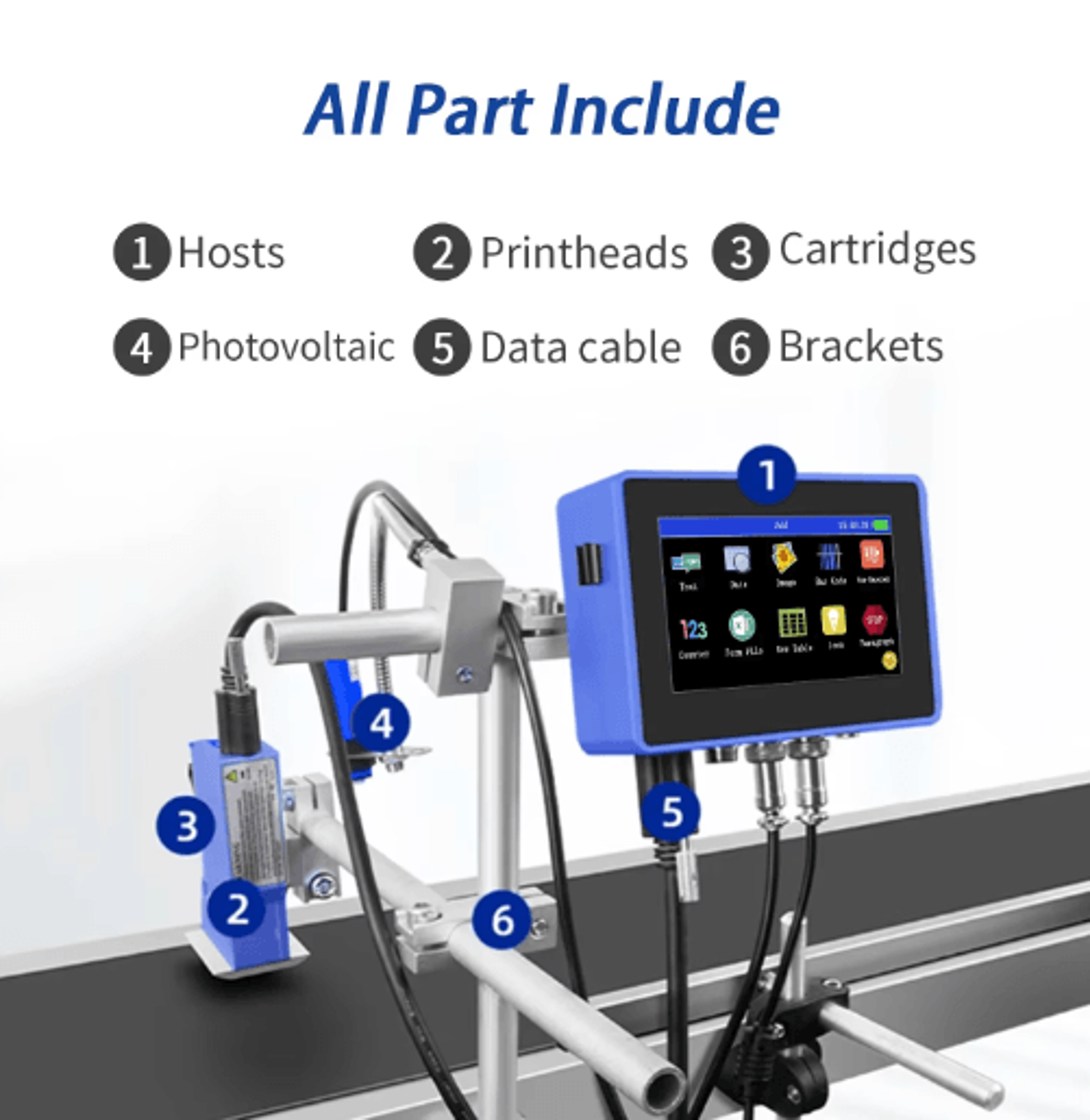 Industrial Online Inkjet Printer  127254mm QR Code Barcode  Batch Coding Machine 5