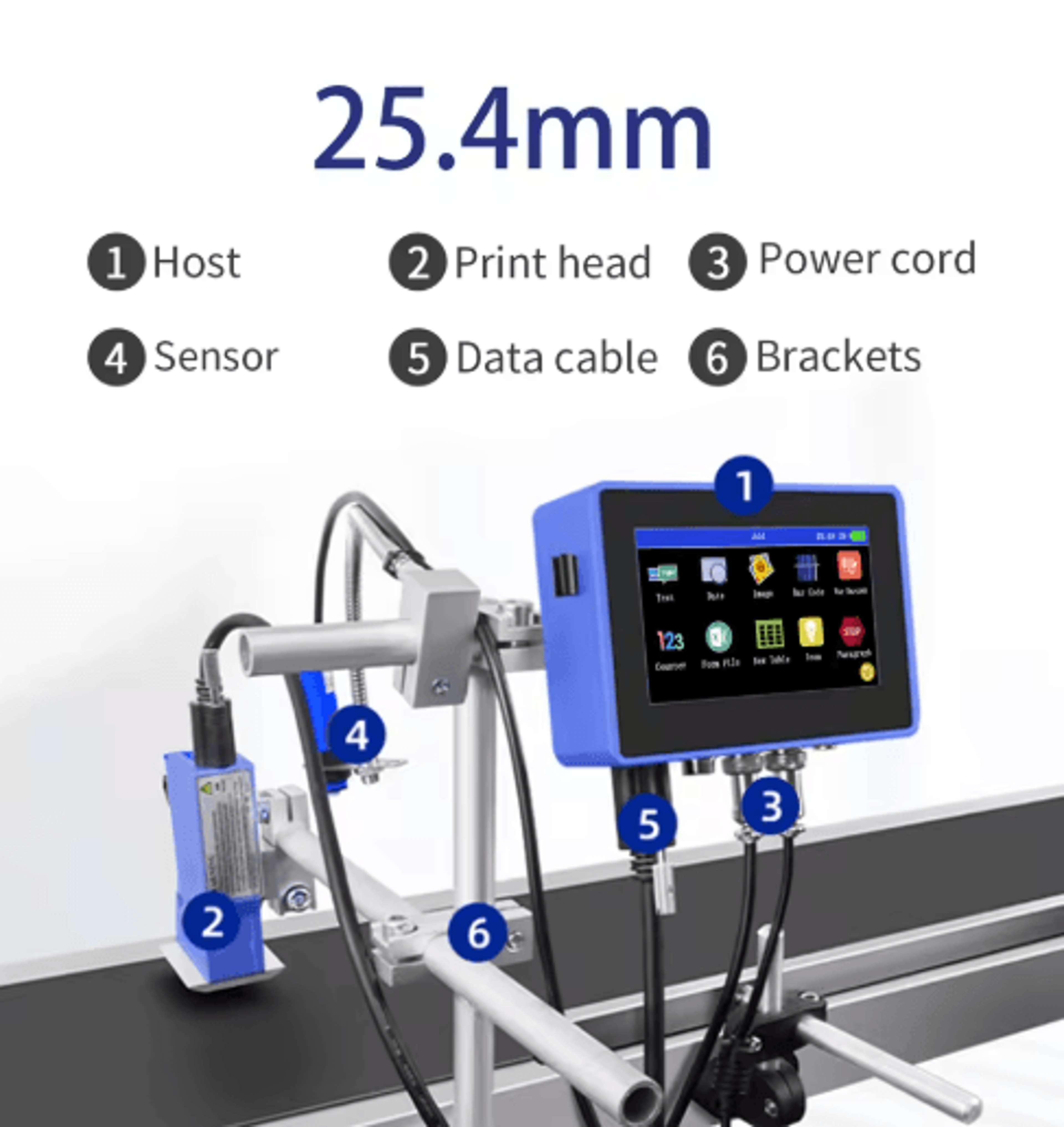 Industrial Online Inkjet Printer  127254mm QR Code Barcode  Batch Coding Machine 1