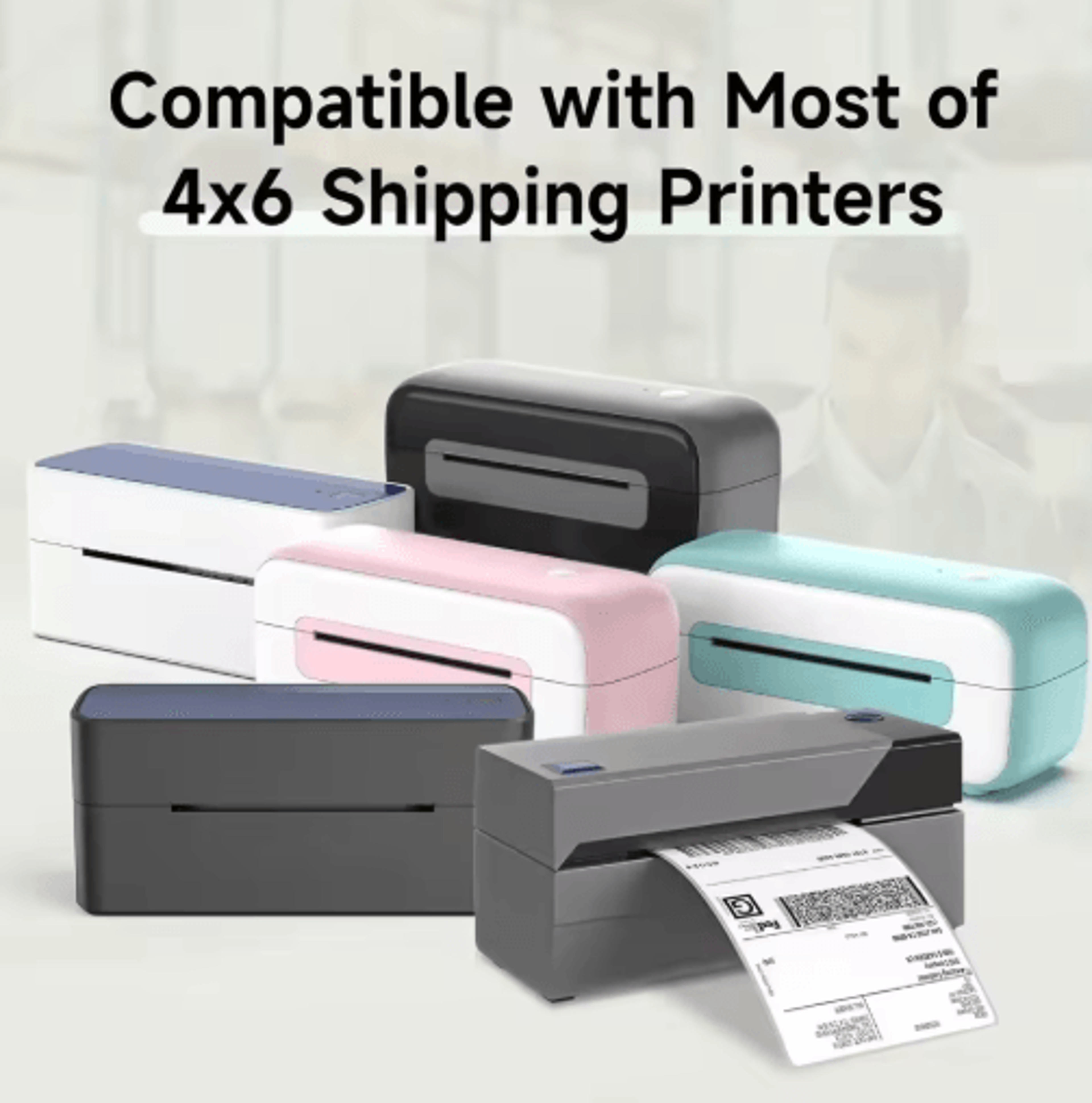 100x150mm thermal shipping label stickers – adhesive label roll for pm-241bt/d520/246s printers