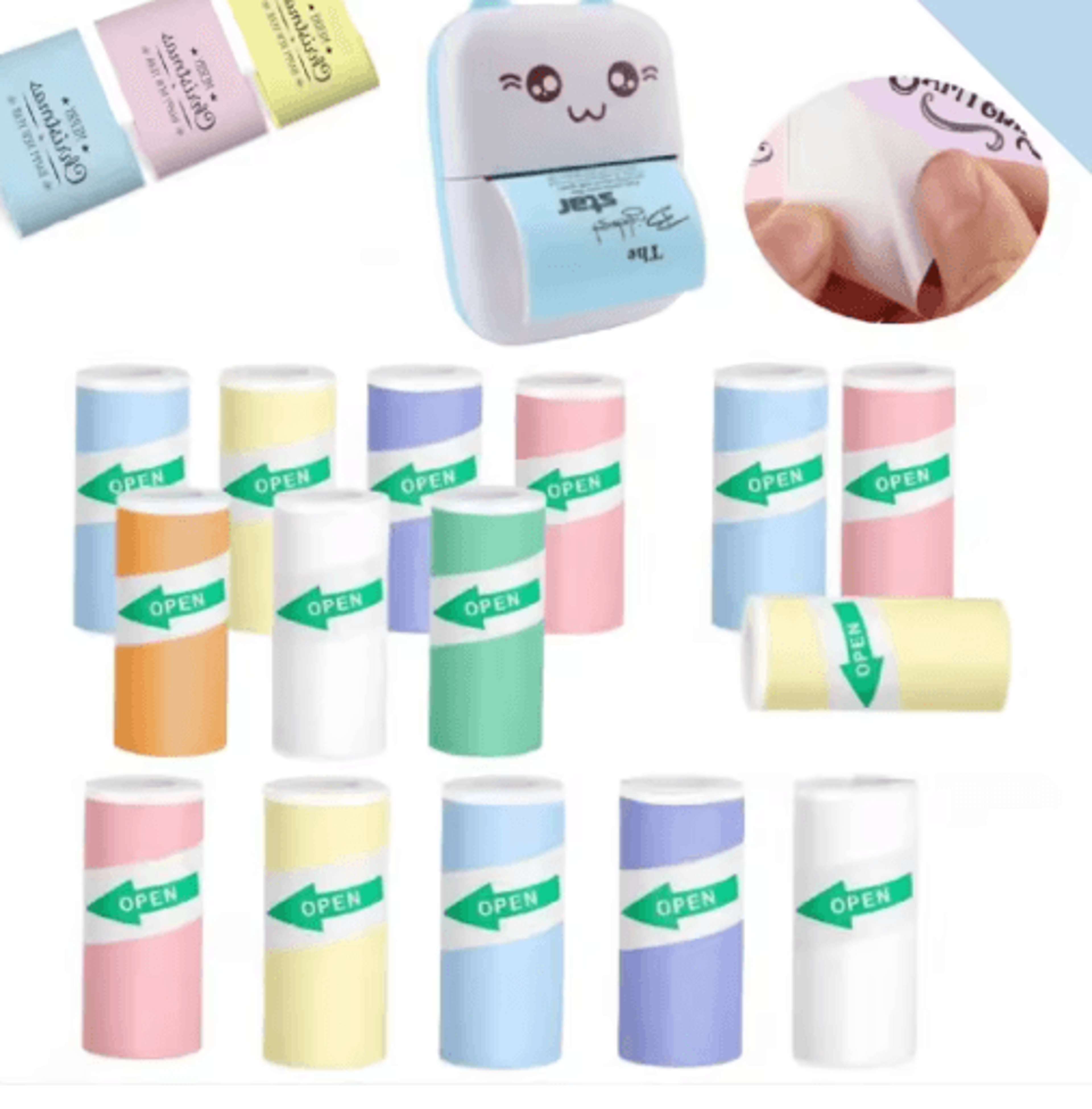 57x25mm self-adhesive thermal paper roll – hd color sticker paper for mini printers