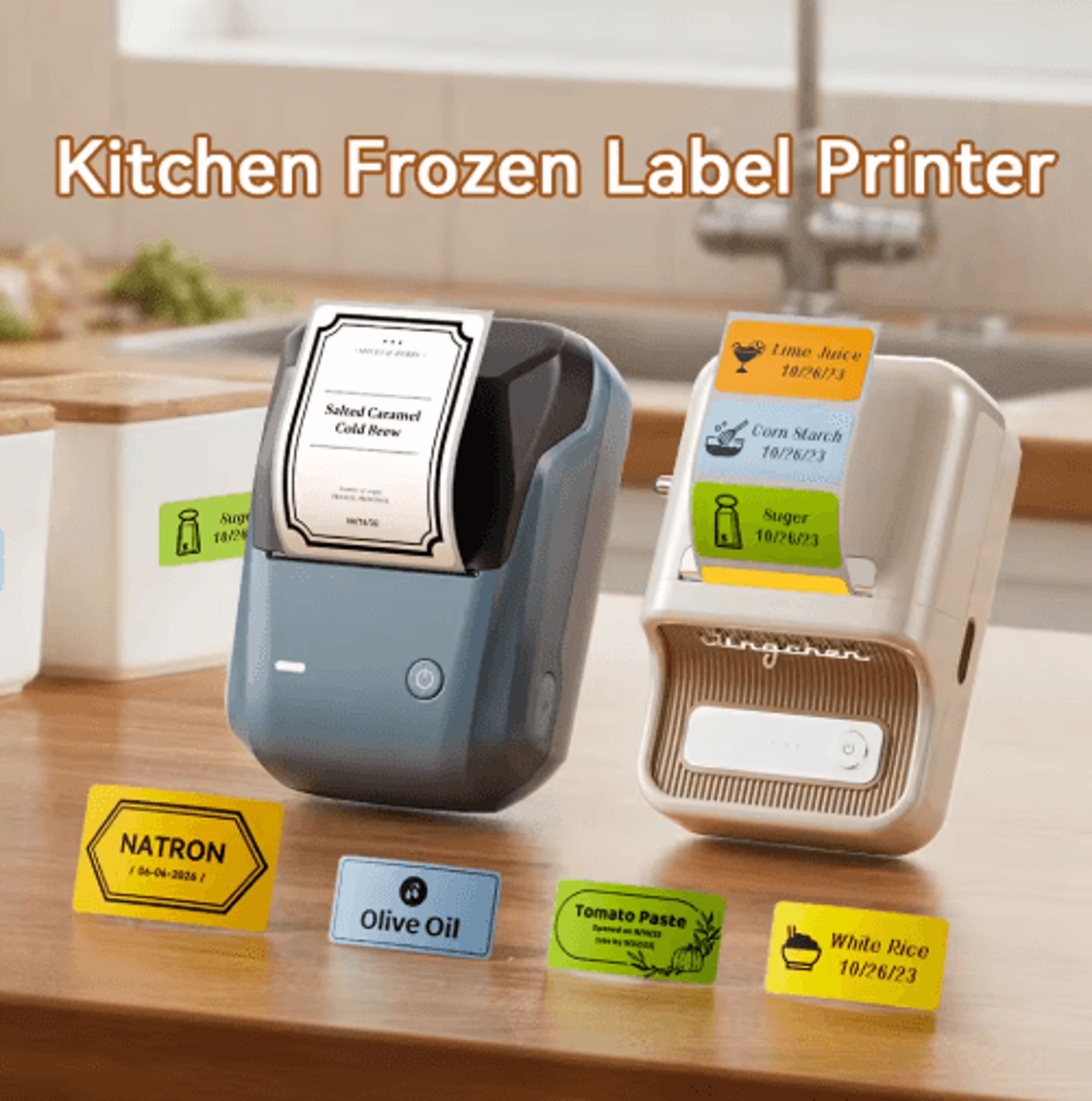 wireless bluetooth label maker – freezer labels for kitchen & food storage