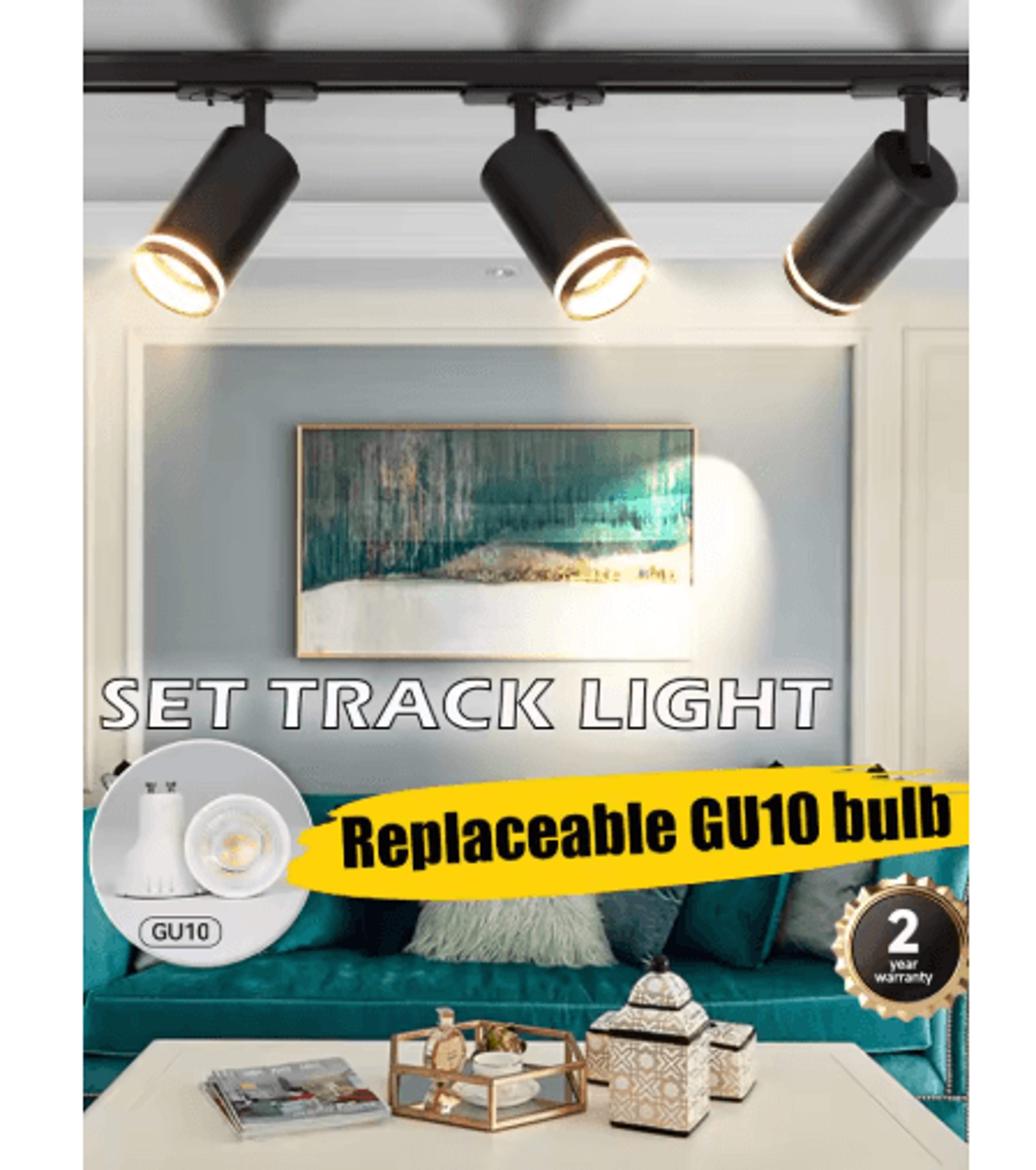 GU10 LED Track Spotlight  110V Adjustable Rail Ceiling Light For Home  Shop 15