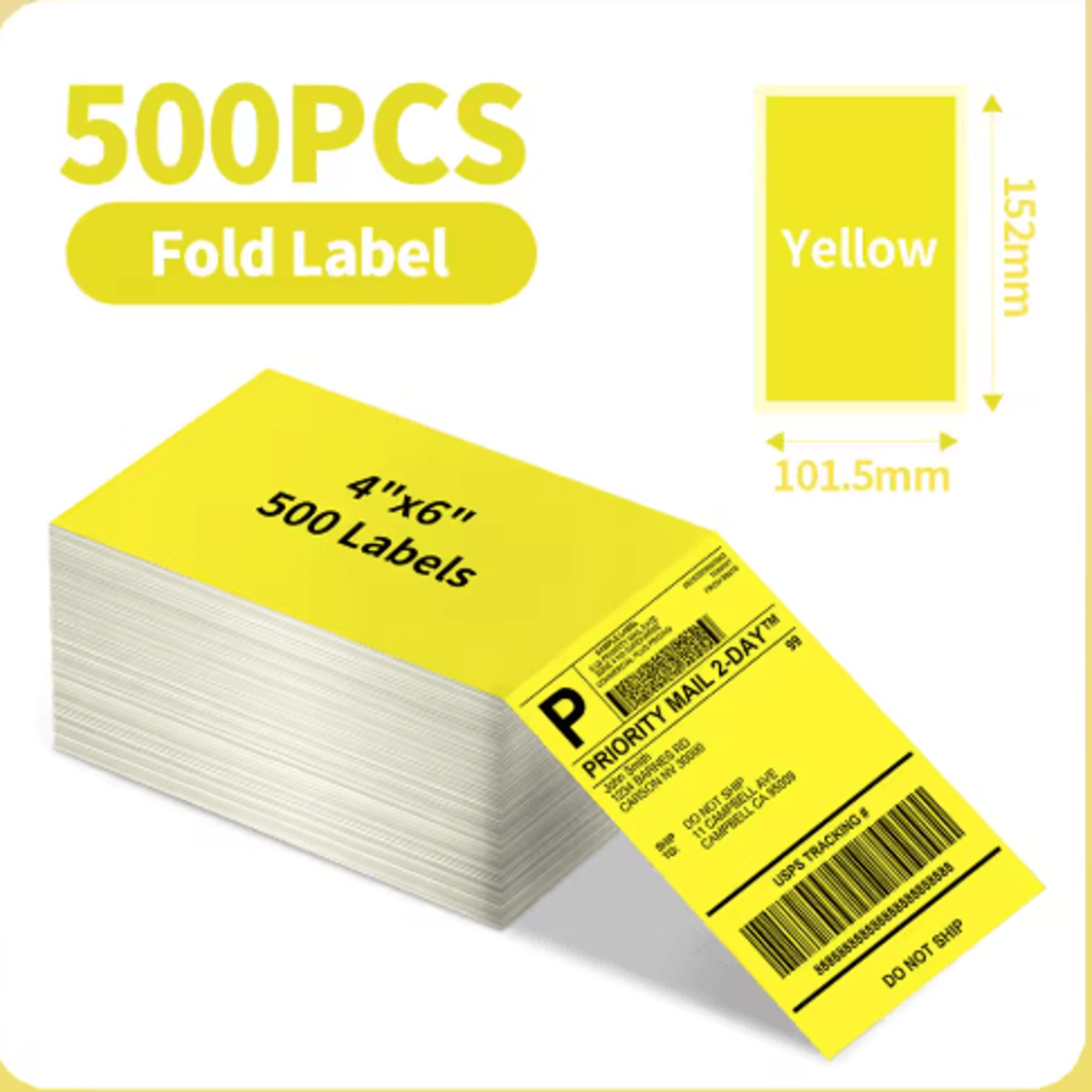 500PCS 4x6 Thermal Shipping Labels  FanFold Address Stickers For Phomemo Printers 5