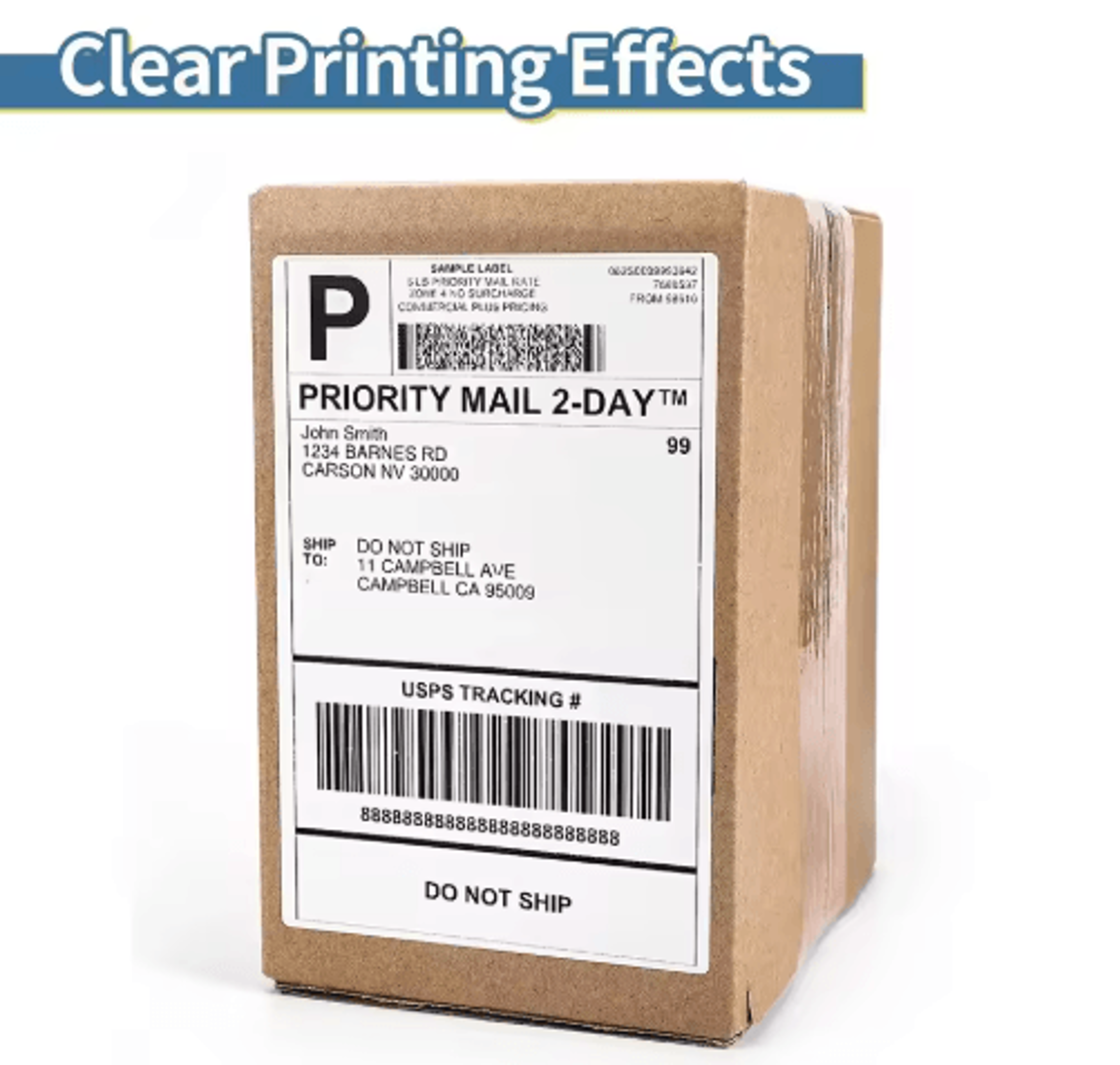 500PCS 4x6 Thermal Shipping Labels  FanFold Address Stickers For Phomemo Printers 9