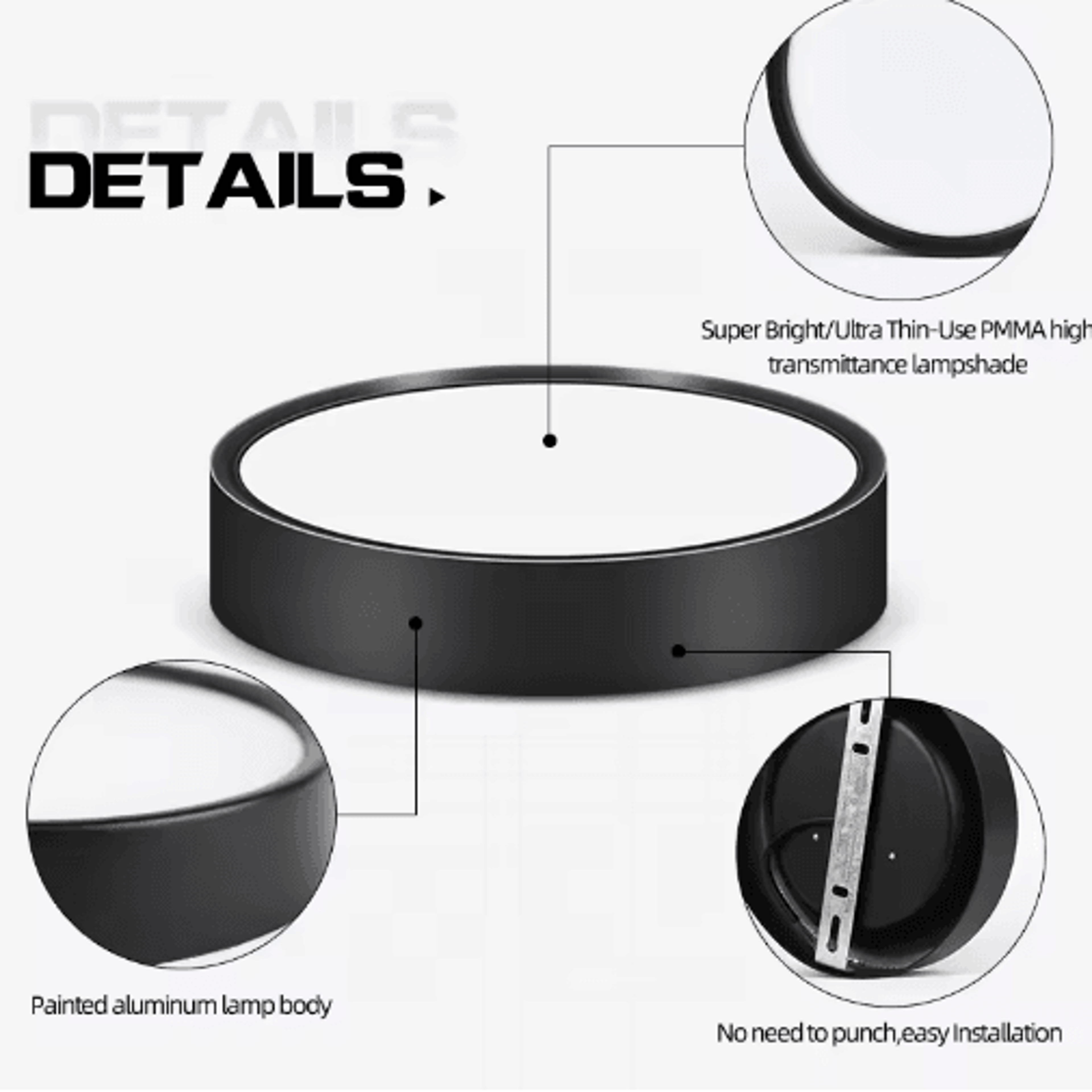UltraThin LED Ceiling Downlight  10W15W25W Foldable Surface Mount Spotlight 6