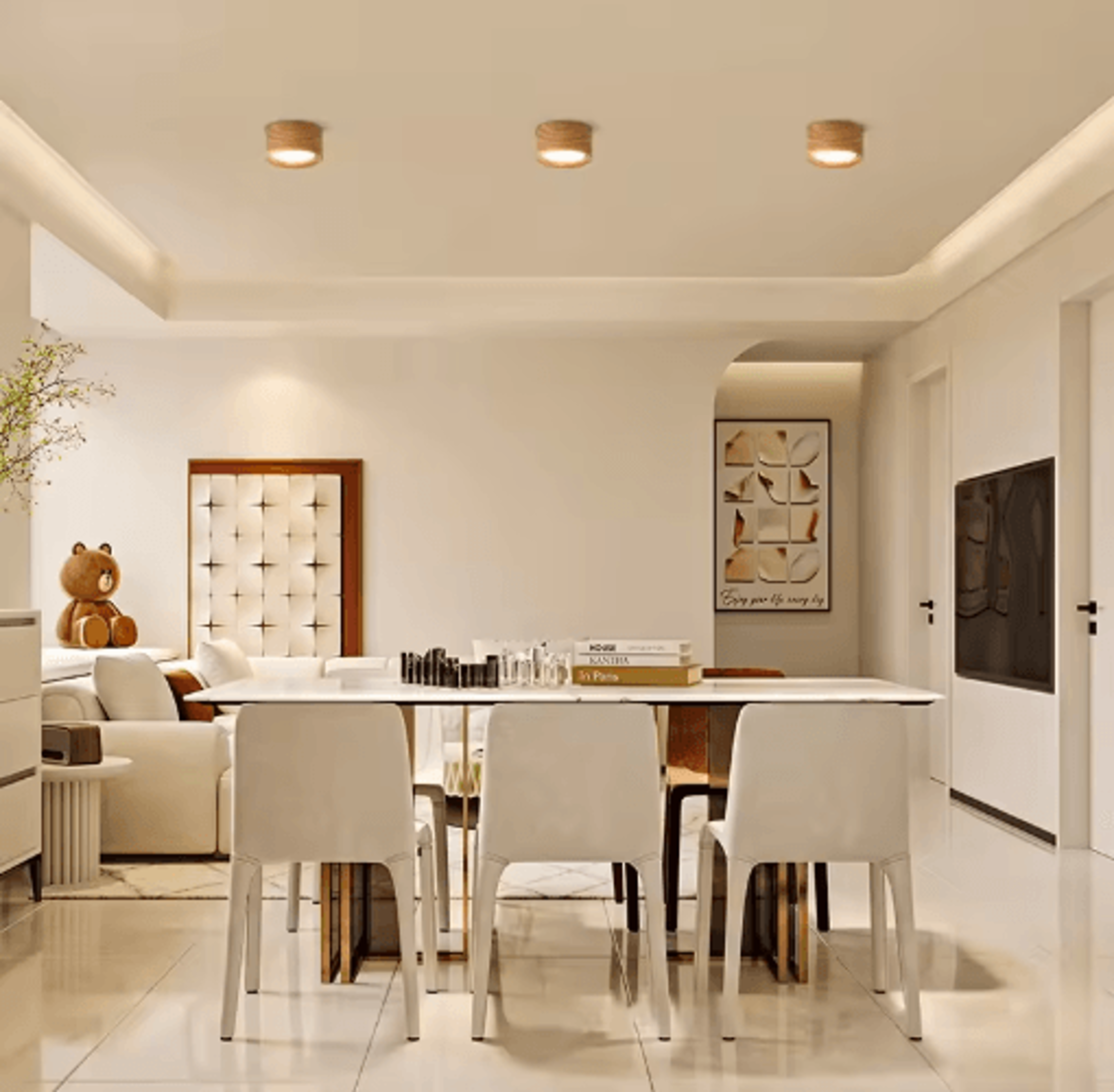 GX53 Wooden LED Ceiling Downlight  220V Modern Indoor Lamp For Home 6
