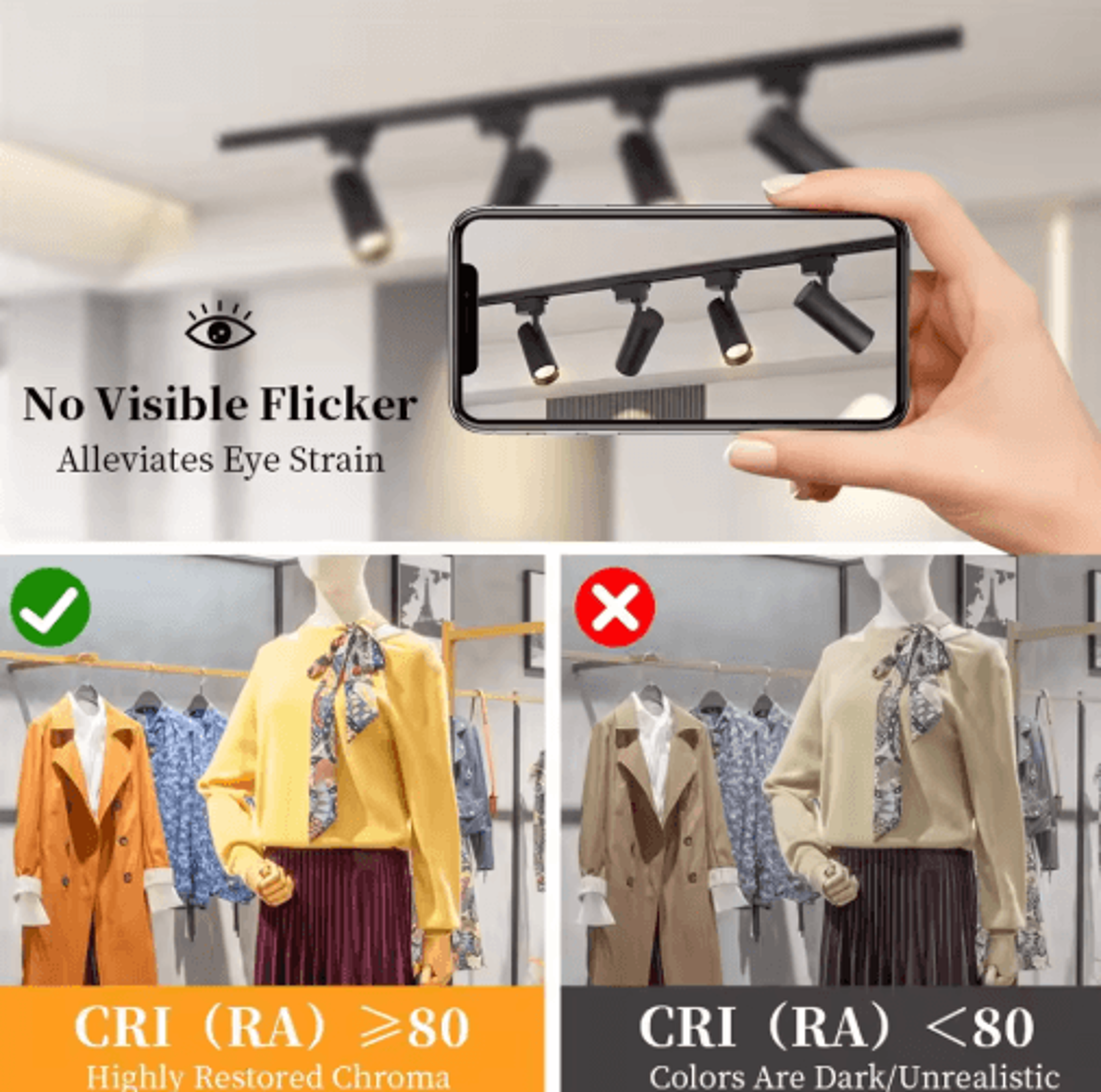 20W Dimmable LED Track Light  Modern Ceiling Rail Spotlight For Home 8