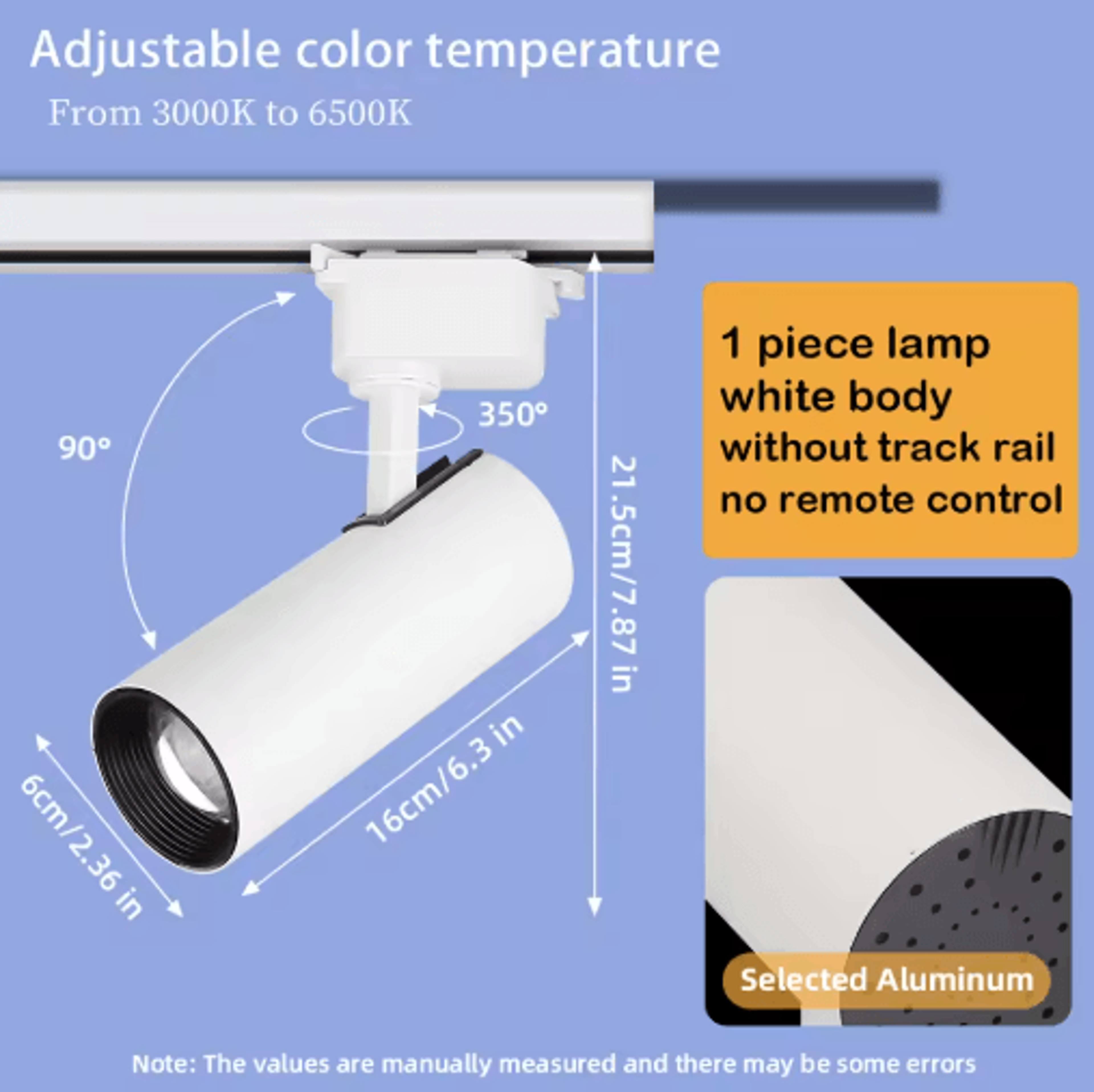 20W Dimmable LED Track Light  Modern Ceiling Rail Spotlight For Home 4