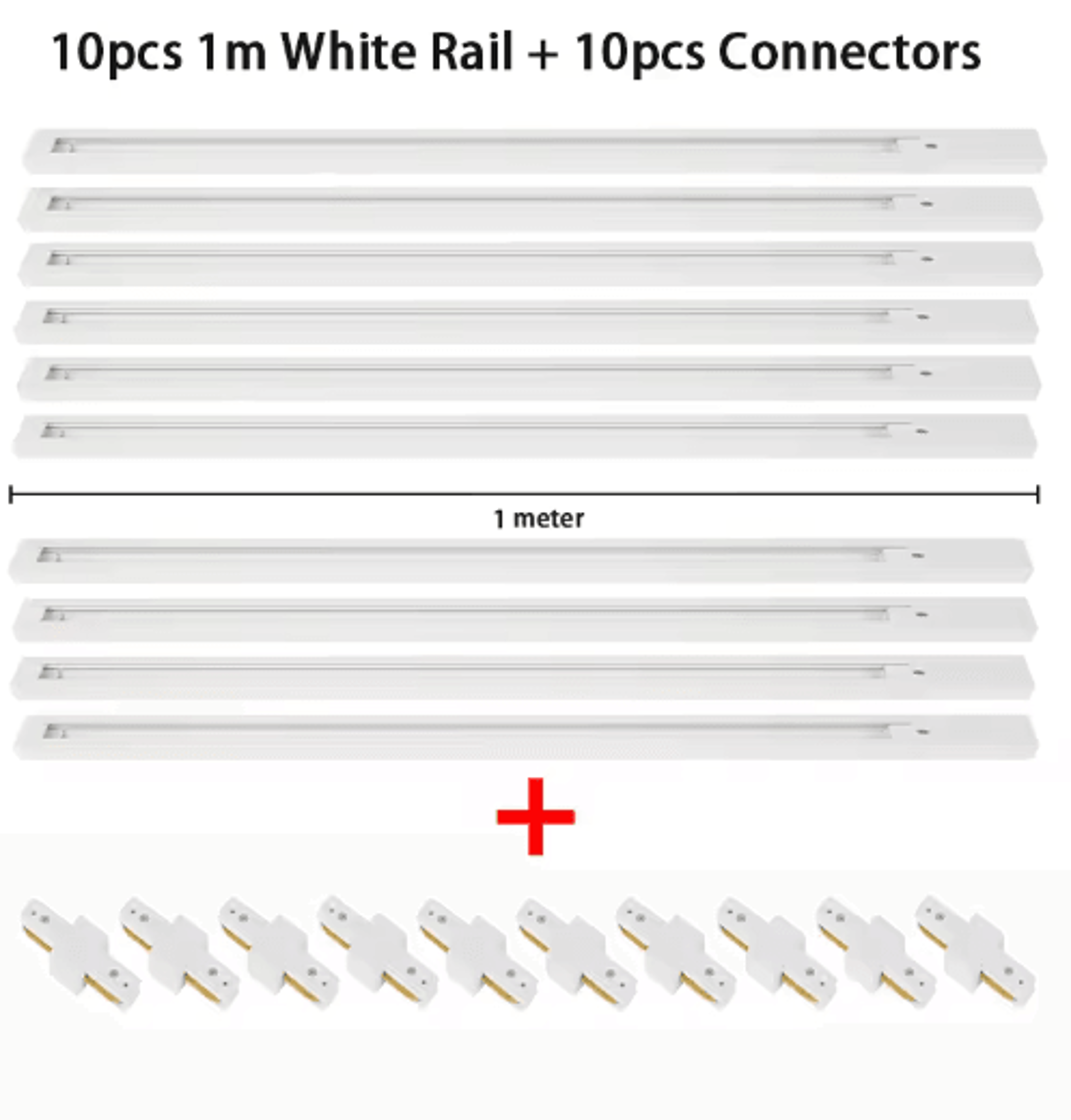 05M To 1M LED Track Rail Kit  Straight  LShaped Connectors For Ceiling Spotlights 4