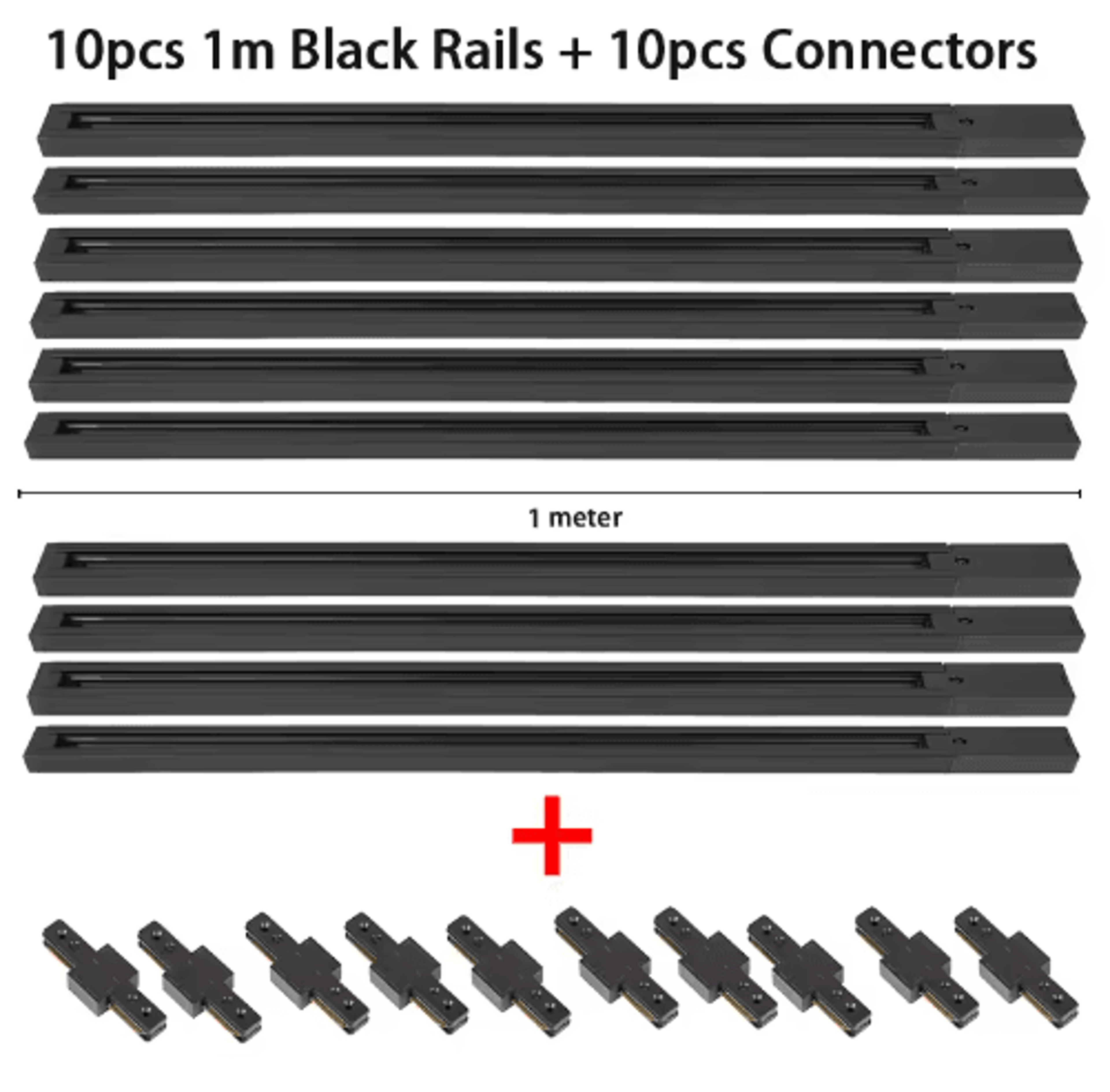 05M1M LED Track Rail Kit  Straight Connectors For Ceiling Spotlight Lighting 8