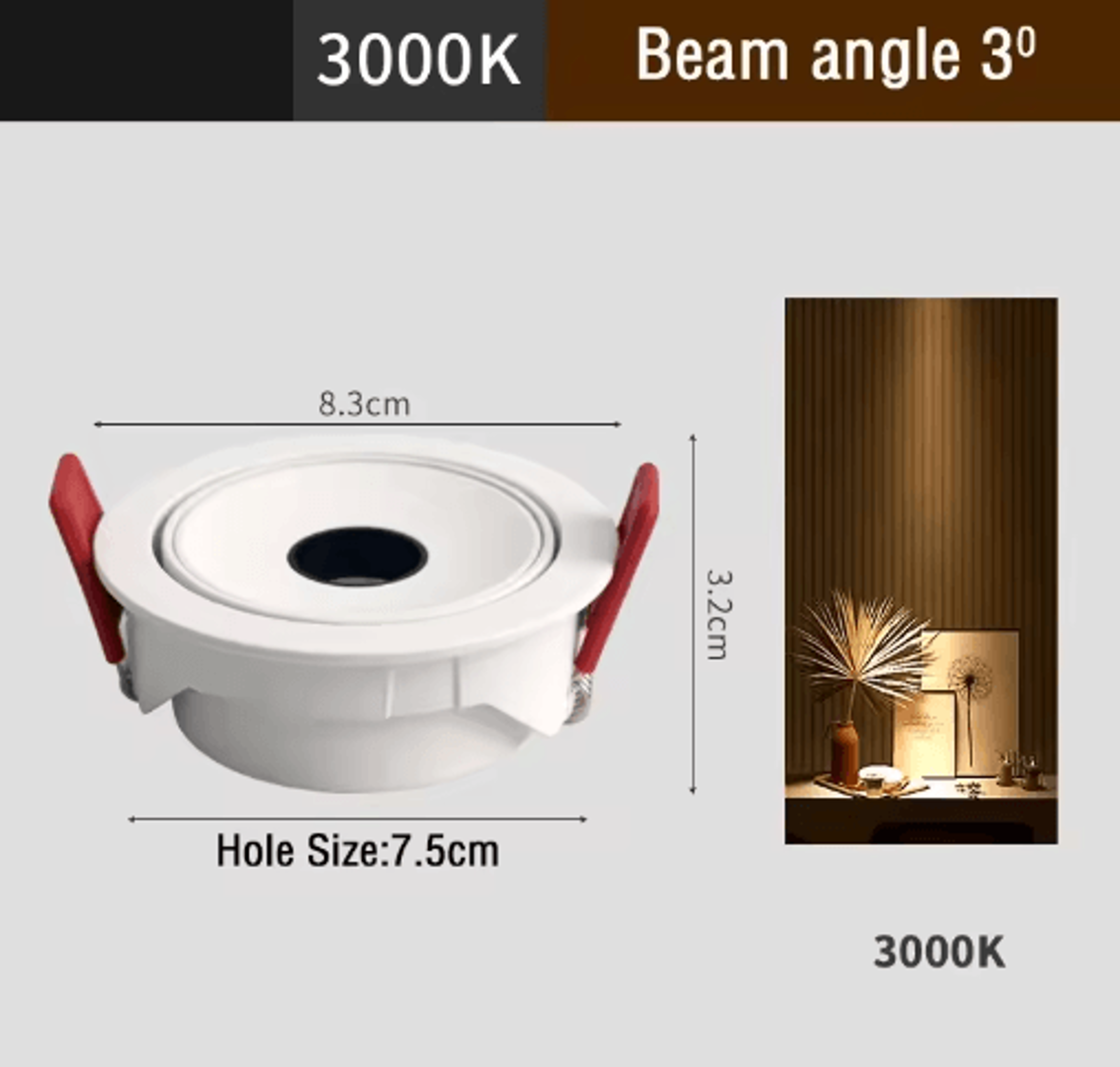 UltraThin Recessed LED Spotlight  3815 Narrow Beam Ceiling Light 1