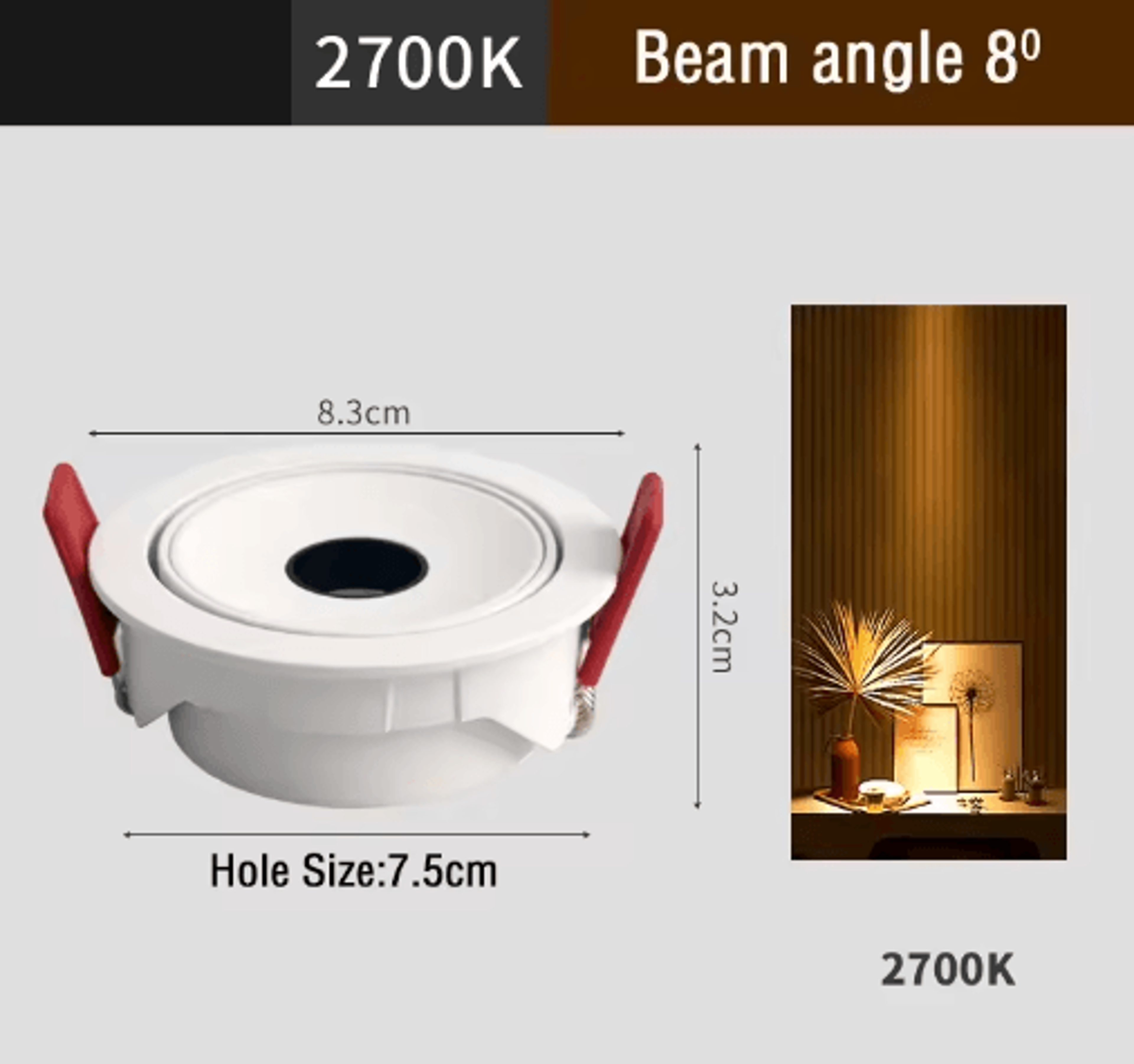 UltraThin Recessed LED Spotlight  3815 Narrow Beam Ceiling Light 5